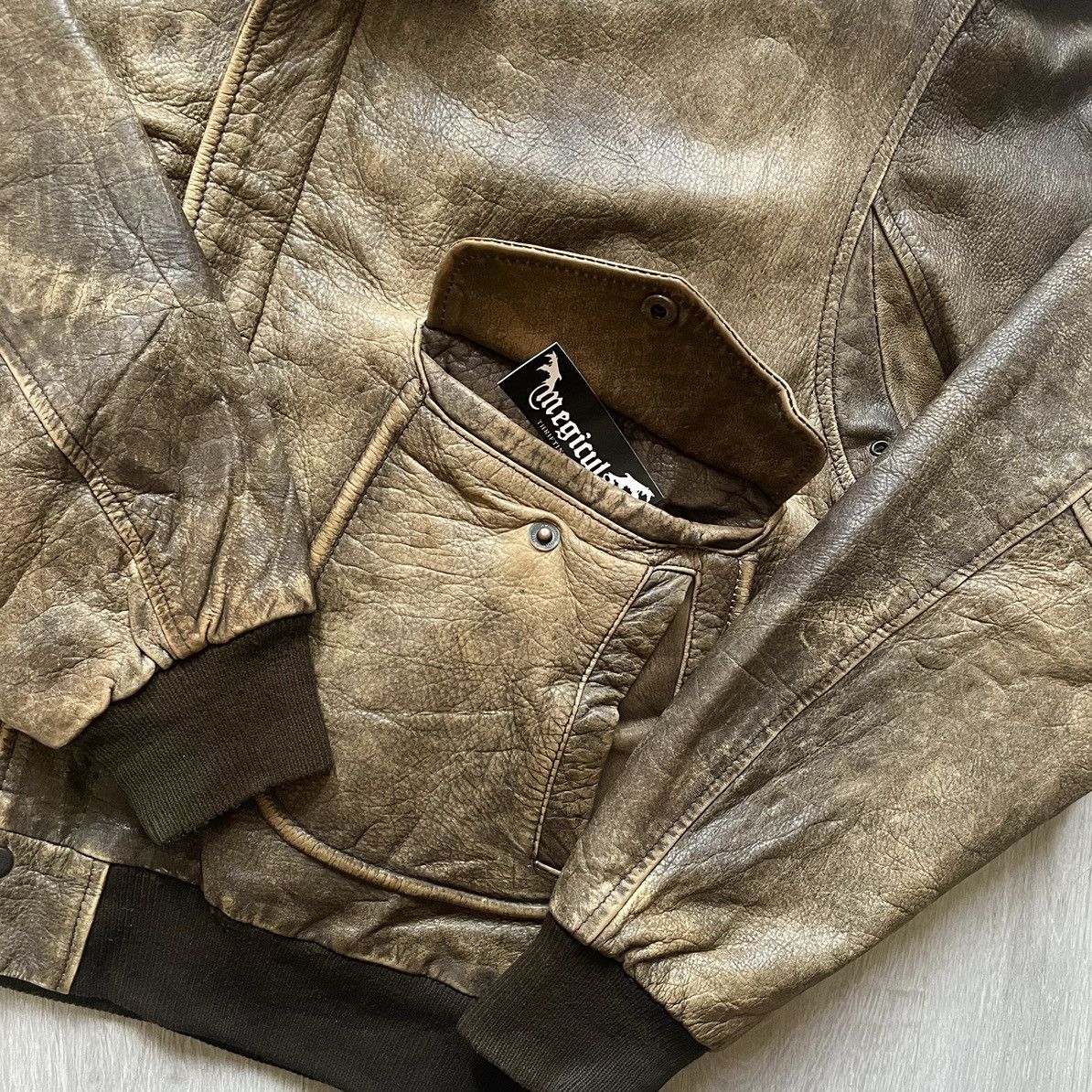 Other Unbrand Vintage Patina Pilot Flight Genuine Leather Jacket Size US XL / EU 56 / 4 - 5 Thumbnail