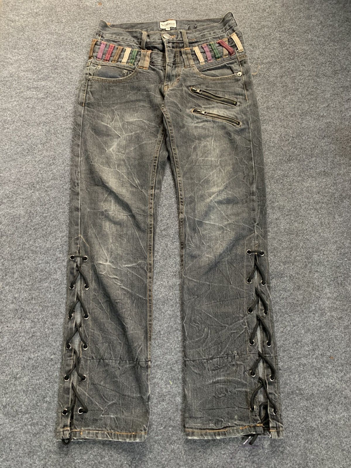 If Six Was Nine × Japanese Brand × Le Grande Bleu (L.G.B.) Lace up nylaus double waist pant vkei style japanese brand Size US 30 / EU 46 - 6 Thumbnail