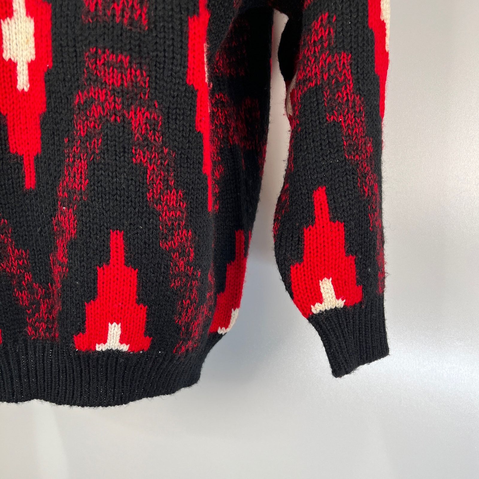 ESPIRIT × Vintage Espirit Sport Sweater Diamonds Motif Black Knit Pullover Size US M / EU 48-50 / 2 - 8 Thumbnail