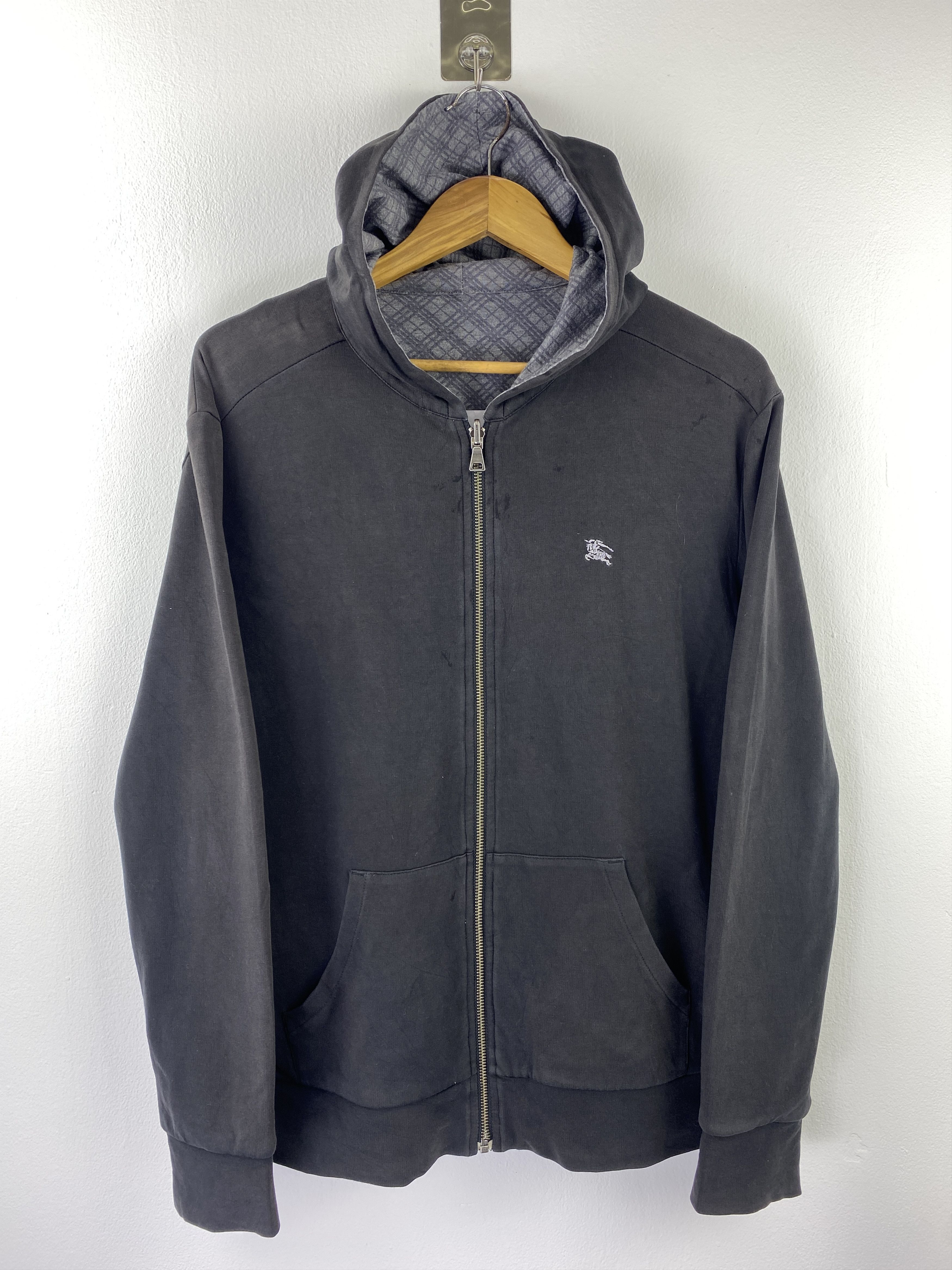 Burberry Vintage Burberry Reversible Zipper Up Hoodie SH0449 Size US L / EU 52-54 / 3 - 1 Thumbnail