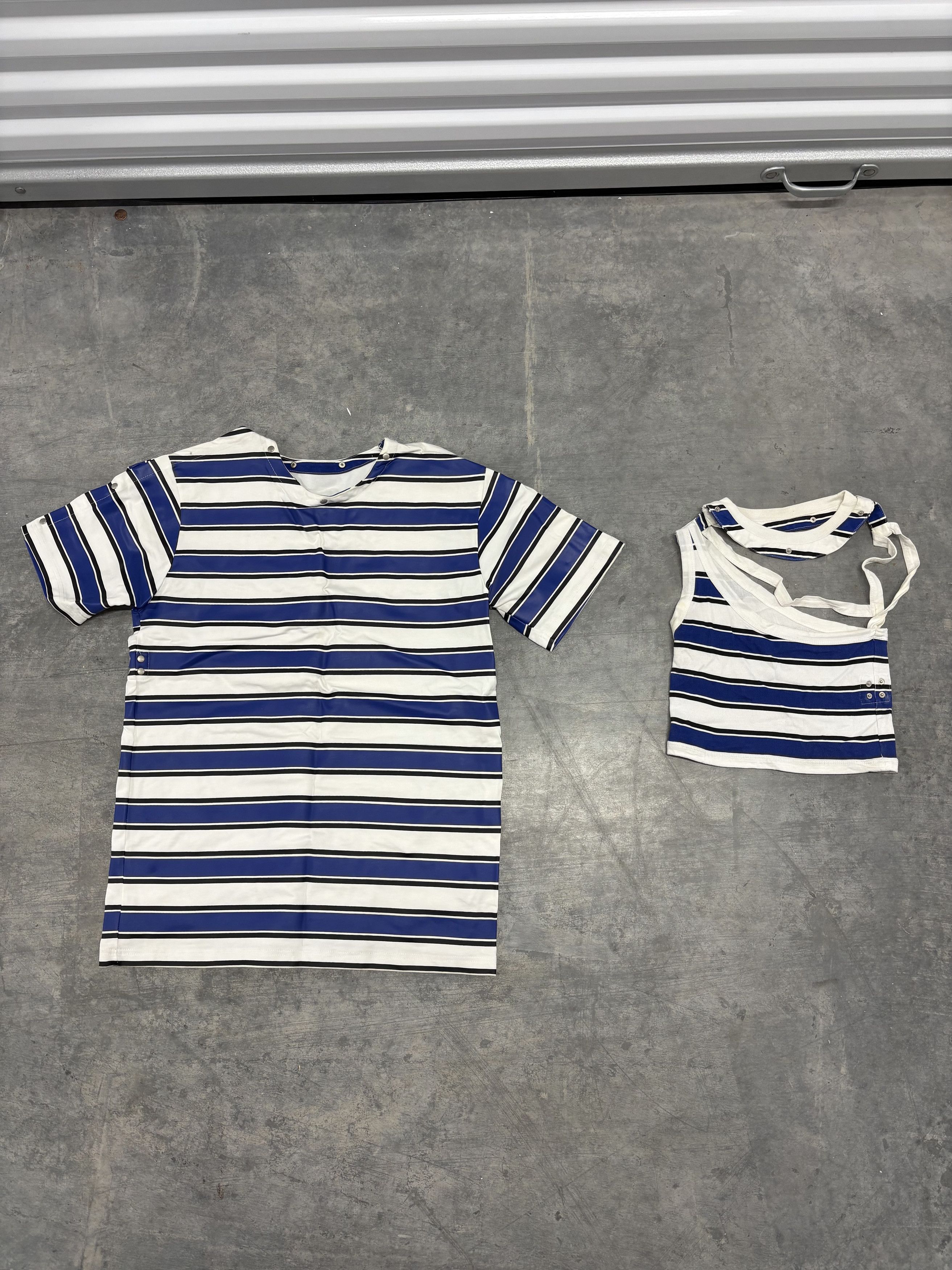 convertible striped t shirt and tank top