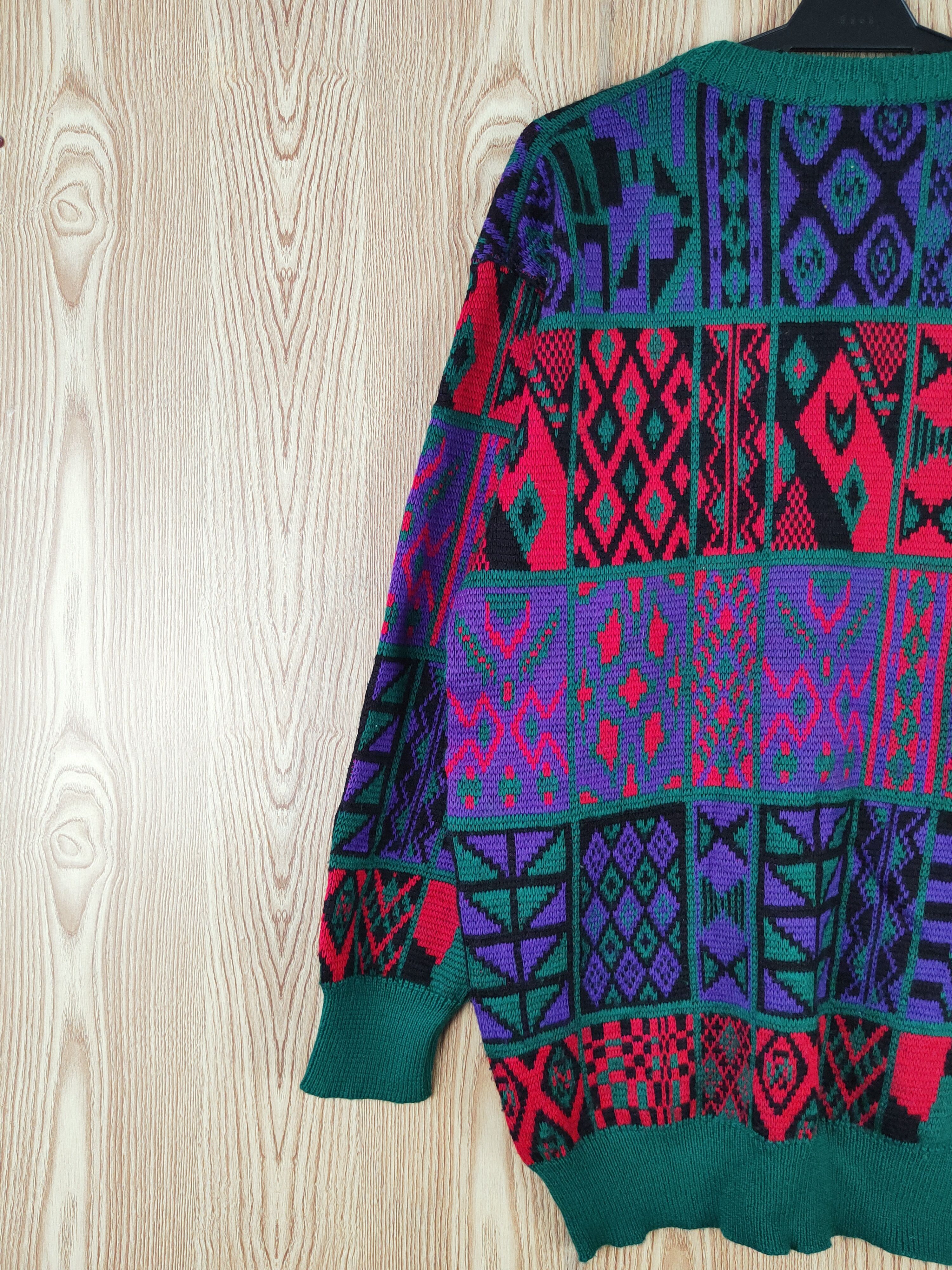 Japanese Brand × Vintage Aderos Green Red Knitwear Sweatshirts #W307 Size US L / EU 52-54 / 3 - 8 Thumbnail