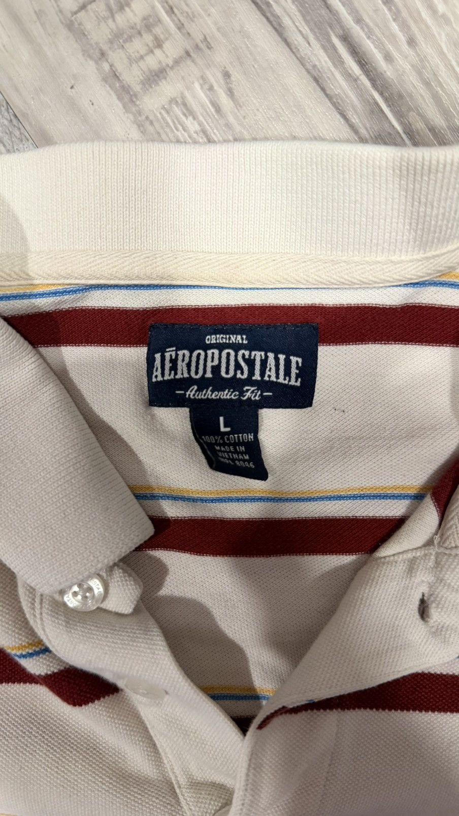 Aeropostale Beige and Red Striped Size US M / EU 48-50 / 2 - 6 Thumbnail