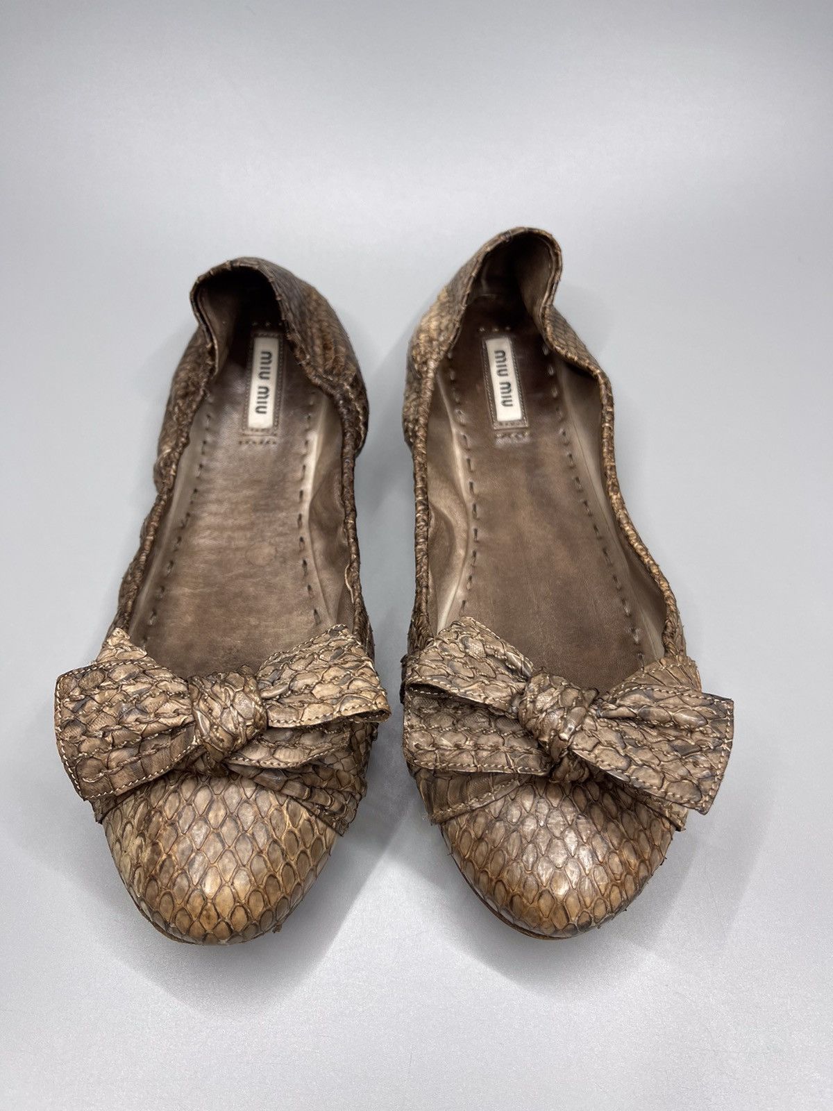 Miu Miu × Prada Miu miu Leather Snake Ballet Flats Size US 9 / IT 39 - 2 Thumbnail