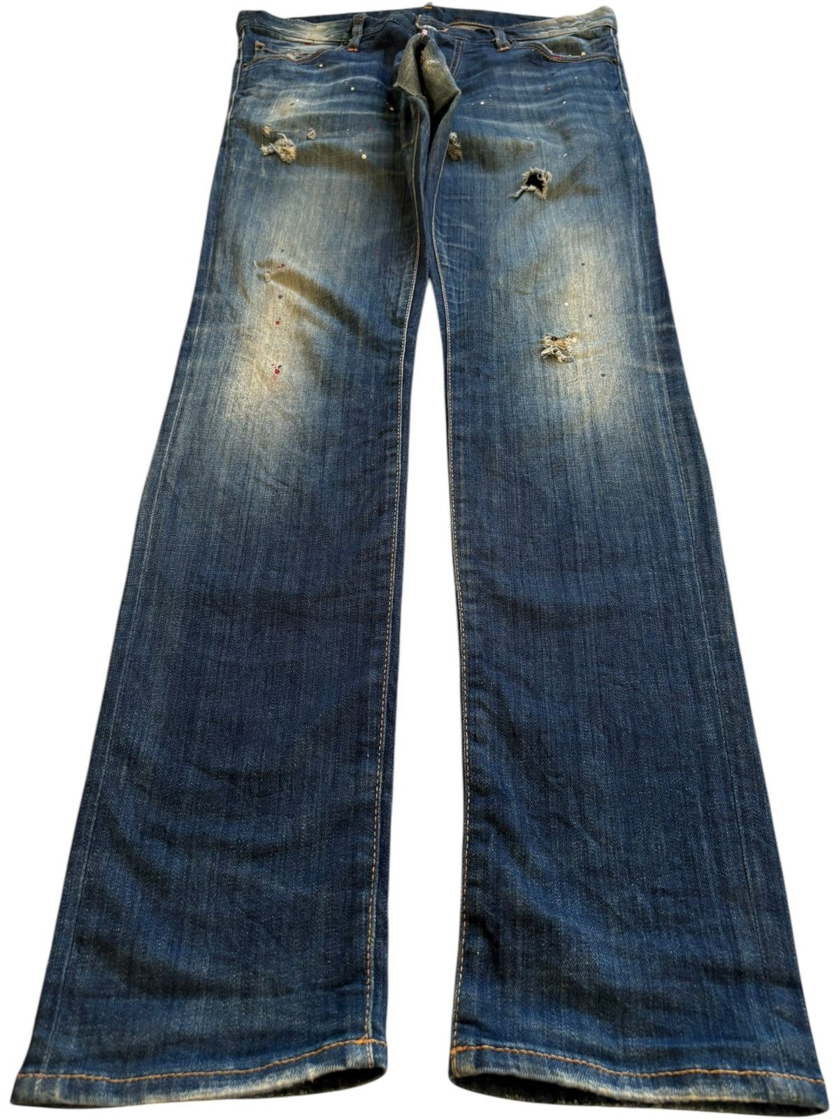 Dsquared2 Vintage Italy Dsquared2 Button Fly Painted Distressed Jeans Size US 33 - 1 Thumbnail