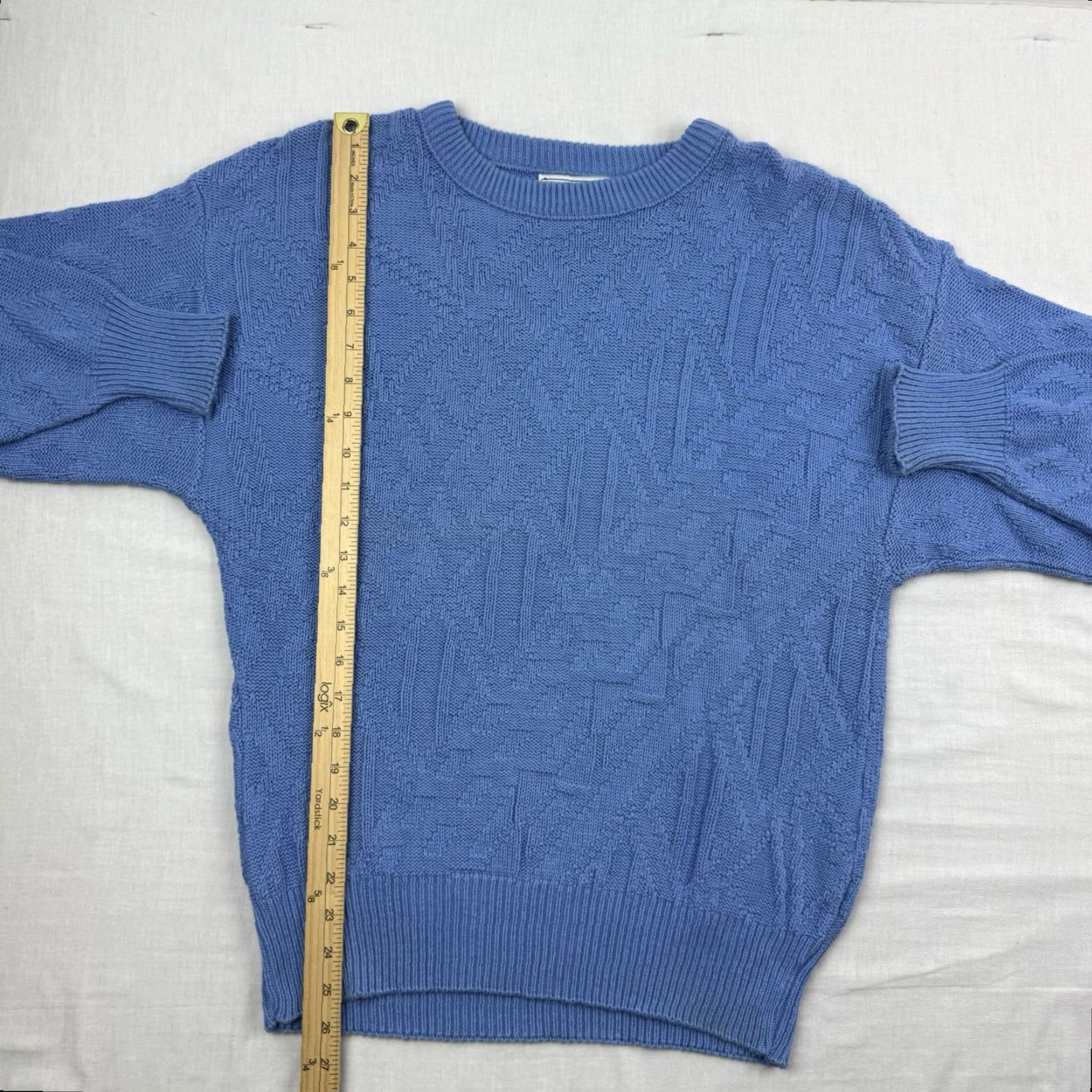 Vintage VINTAGE Le Tigre Sweater Adult Large Blue Knit 100% Cotton 80s 90s Mens Size US L / EU 52-54 / 3 - 4 Thumbnail