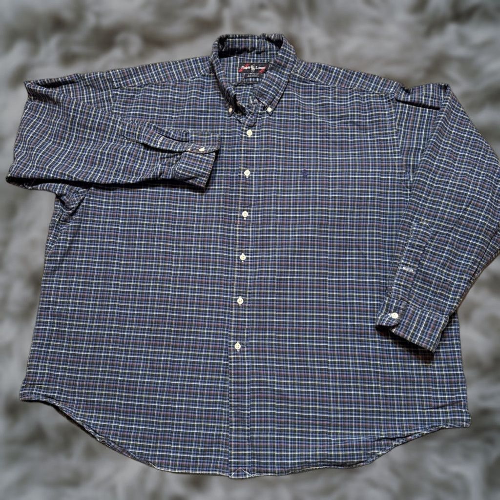 Ralph Lauren Ralph Lauren Shirt Mens 2XL Blue Green Plaid Pony Big Button Down Long Sleeve Size US XXL / EU 58 / 5 - 1 Thumbnail