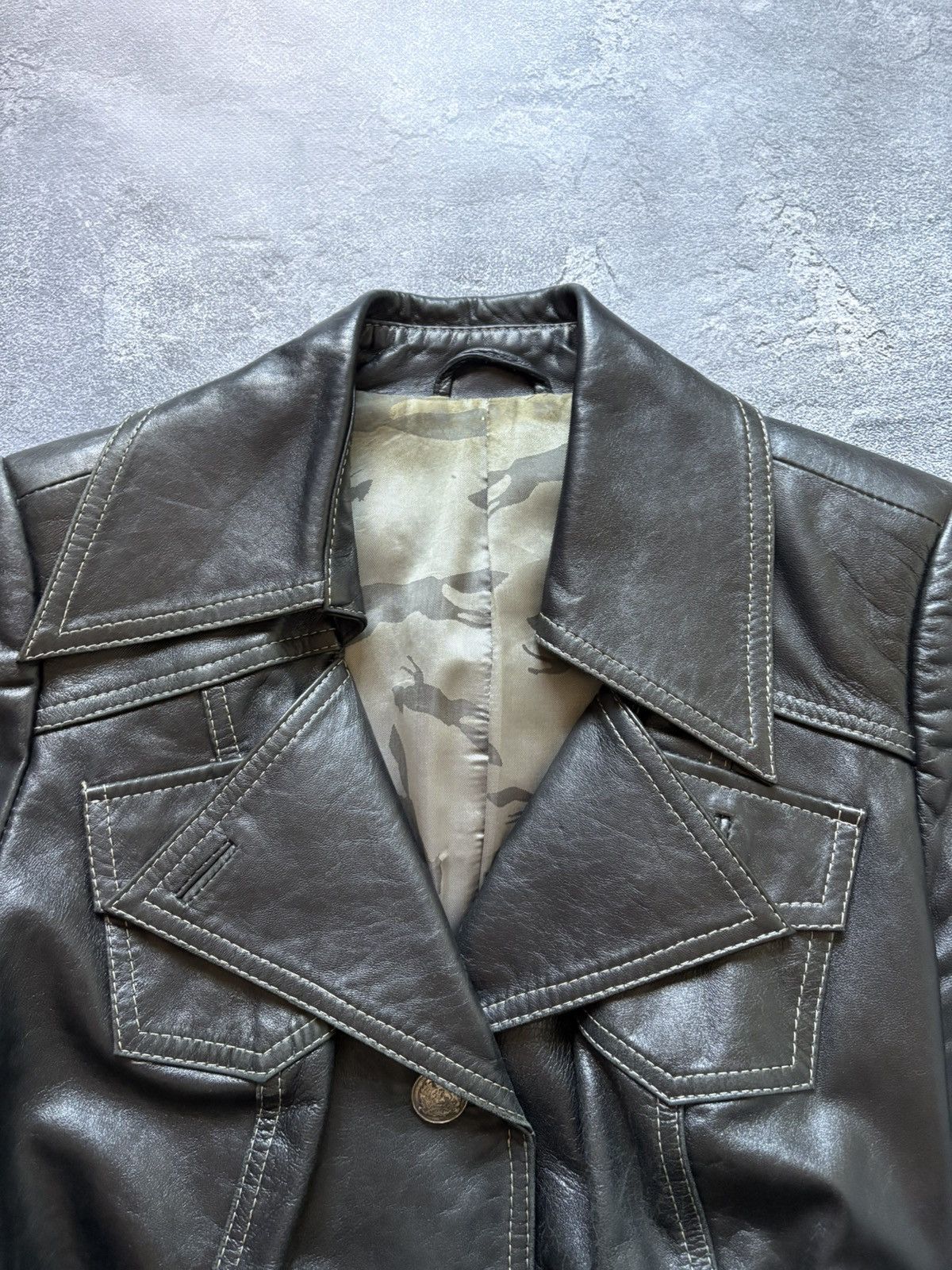 Miss Sixty Crazy Vintage 00s MISS SIXTY Y2K Belted Leather Jacket Size XL / US 12-14 / IT 48-50 - 5 Thumbnail