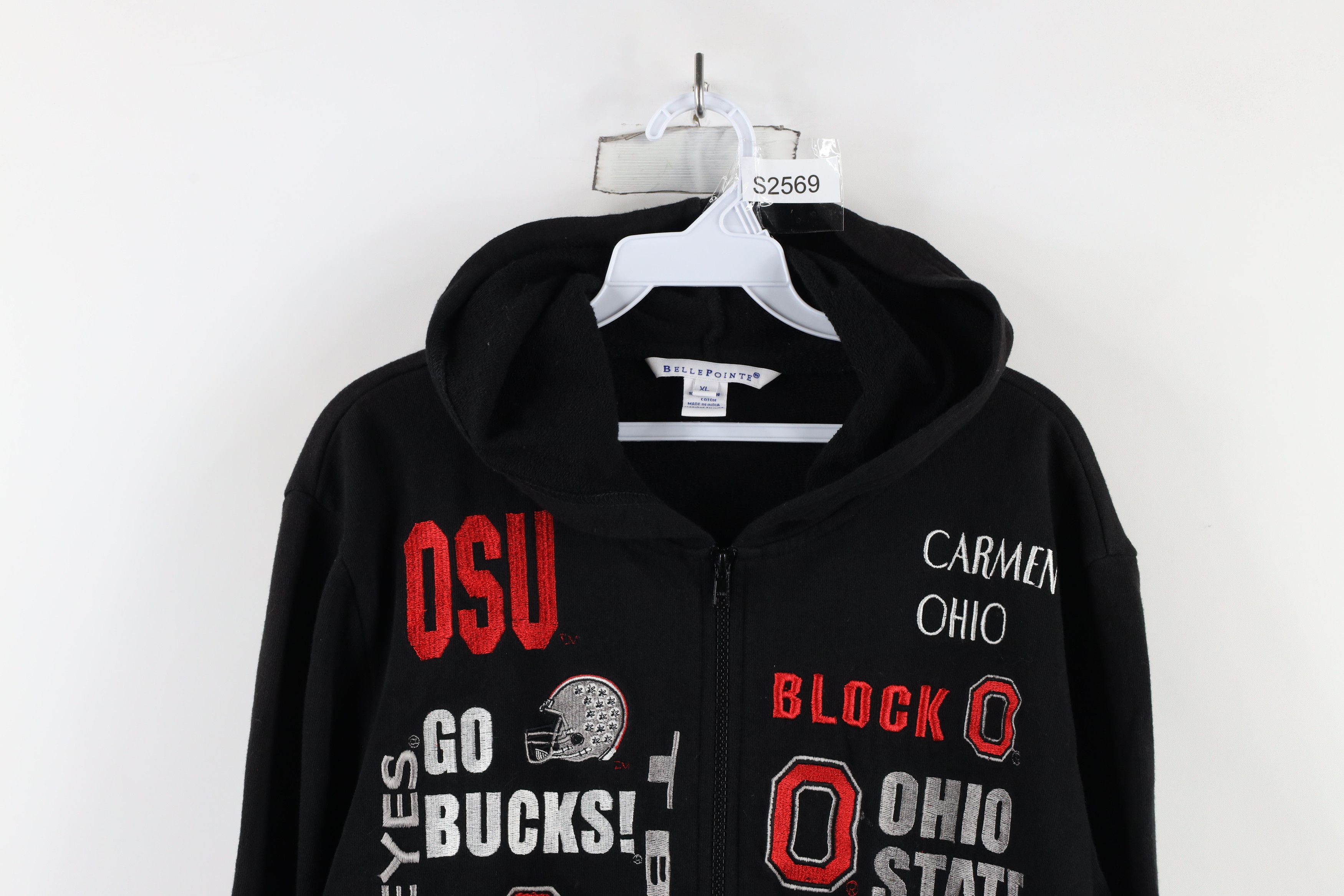 Vintage Vintage 90s Ohio State University Football Full Zip Hoodie Size XL / US 12-14 / IT 48-50 - 2 Thumbnail