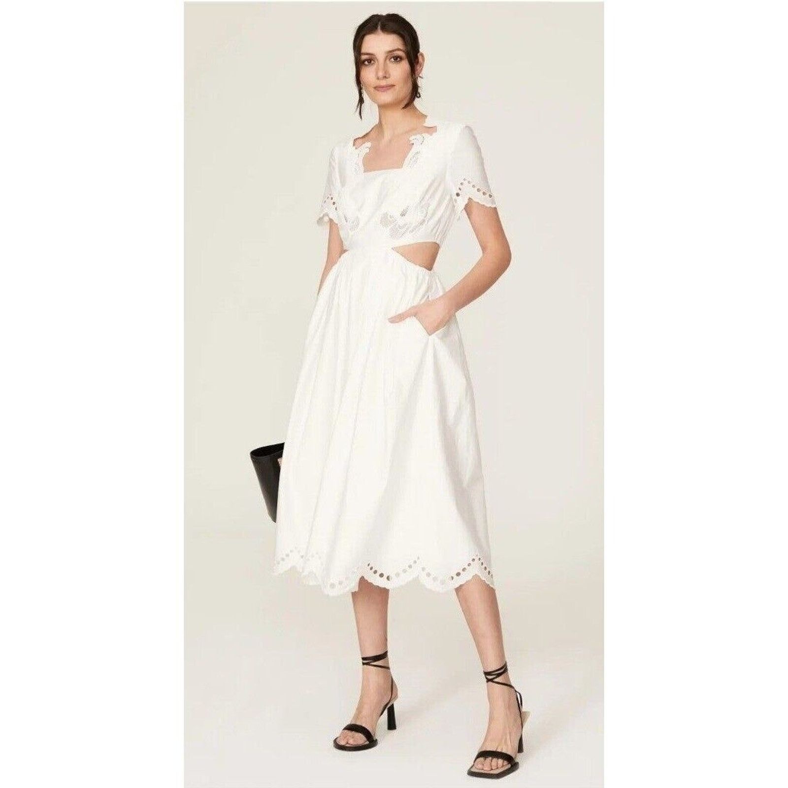 Self-Portrait RTR sz 8 white self portrait broderie scallop cut out dress Size M / US 6-8 / IT 42-44 - 1 Thumbnail