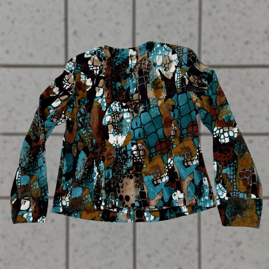 Altea REQUIREMENTS Teal Corduroy Jacket Women L Abstract Western Boho Zip Coat L Size L / US 10 / IT 46 - 1 Thumbnail