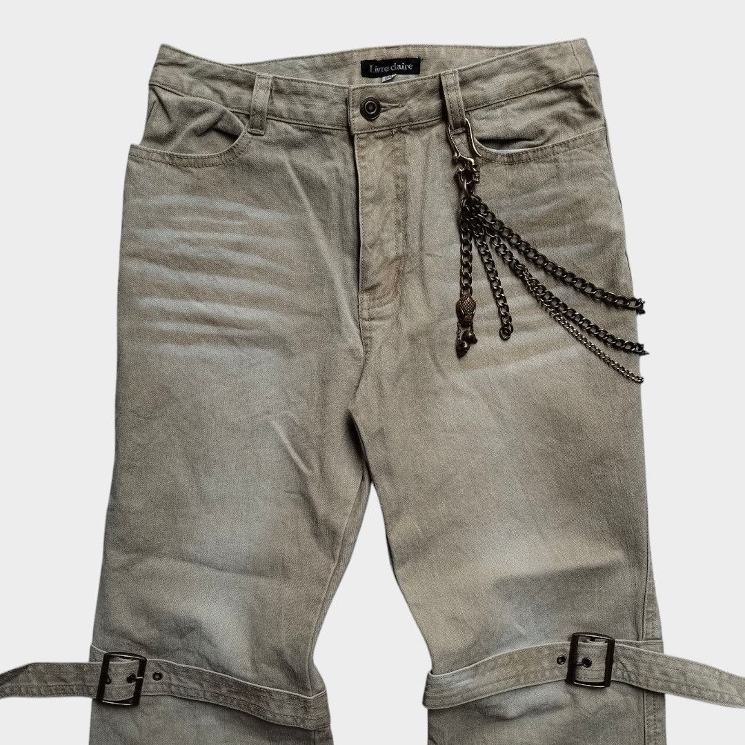 If Six Was Nine × Japanese Brand Livre Claire whisker effect flared jean Size US 28 / EU 44 - 3 Thumbnail