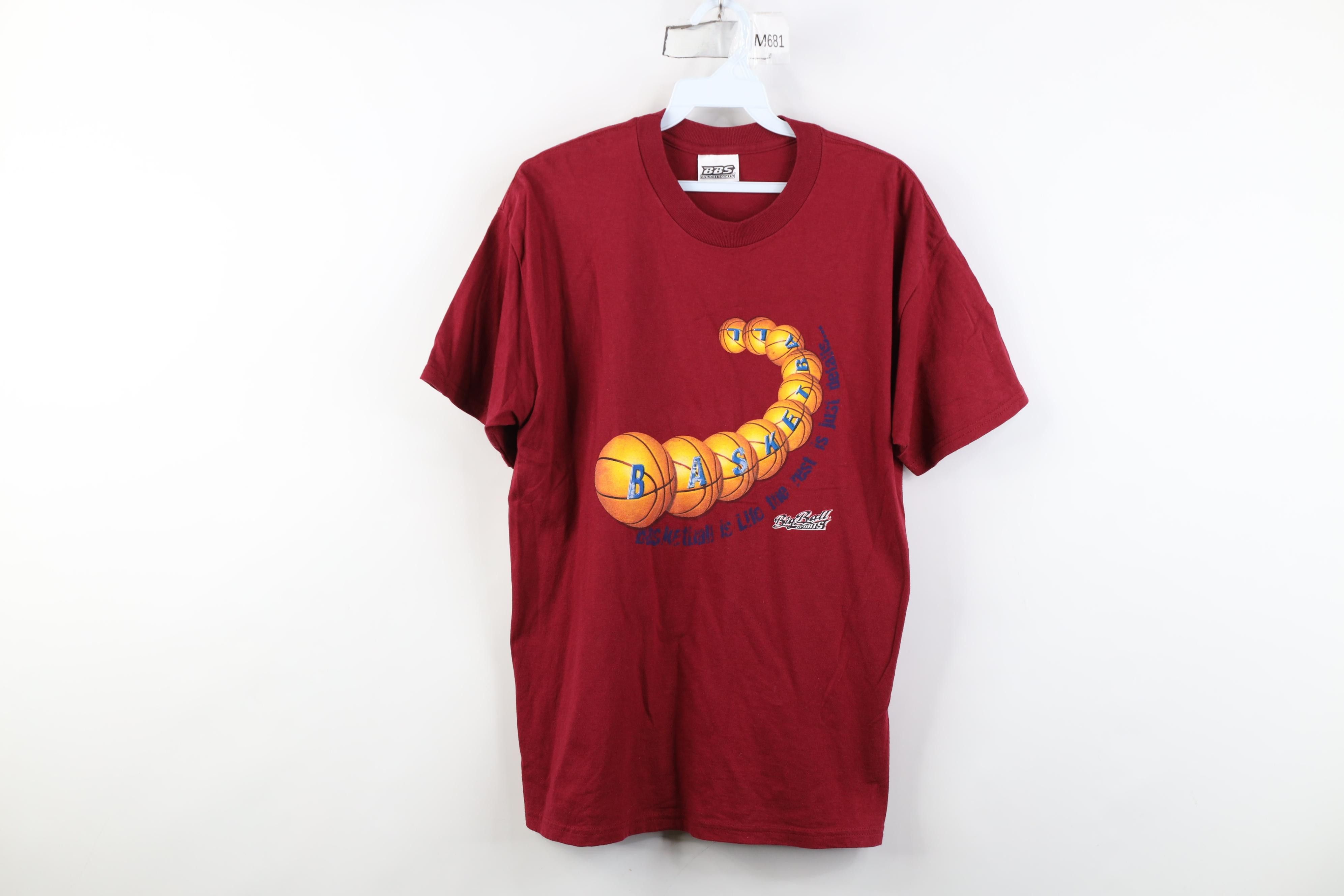 Vintage Vintage 90s Spell Basketball Short Sleeve T-Shirt Red Cotton Size US S / EU 44-46 / 1 - 1 Thumbnail