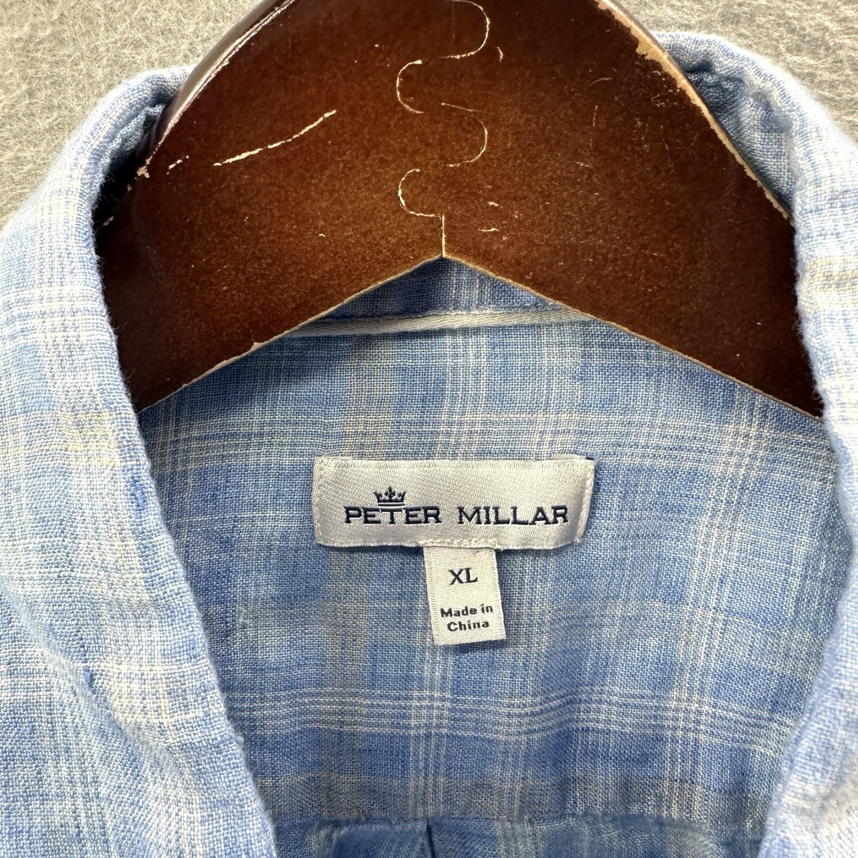 Peter Millar Vintage Peter Millar Men's Dress Shirt XL Blue Linen Button-Down Preppy Casual Size US XL / EU 56 / 4 - 7 Thumbnail