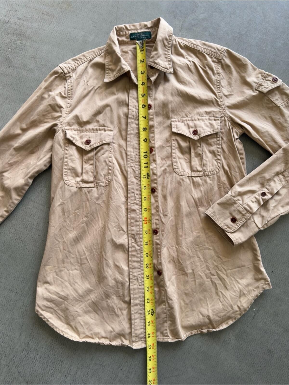 Lauren Ralph Lauren Lauren Ralph Lauren / Utility Button Down / Tan Size XS / US 0-2 / IT 36-38 - 7 Thumbnail