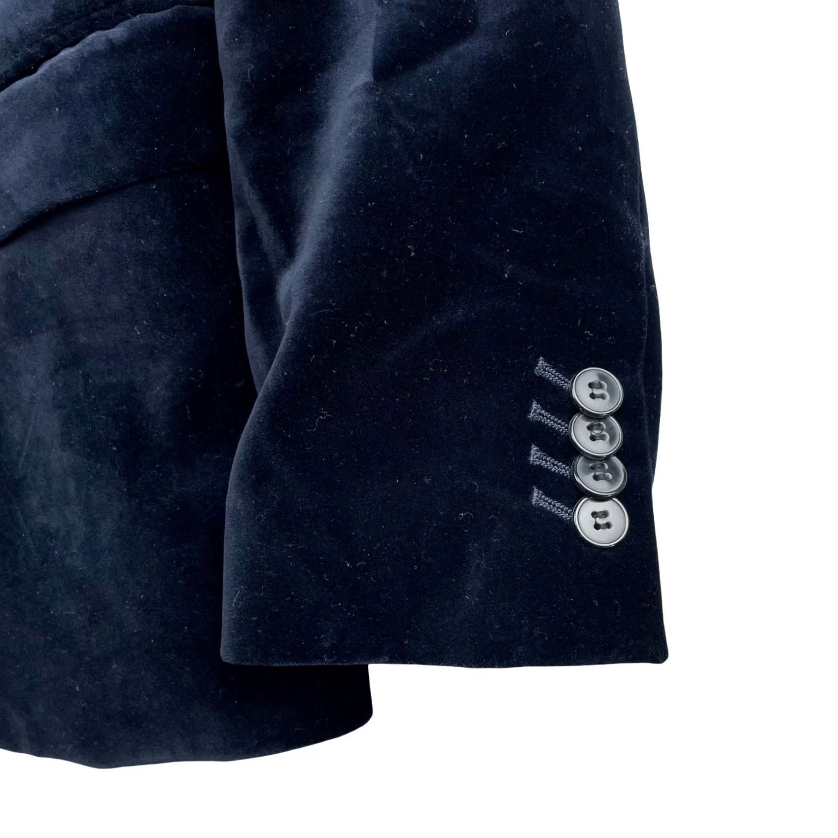 H&M H&M Men’s Velvet/Velour Blazer Navy Blue 100% Cotton Slim Two-Button 34R US Blazer Jacket Mens Vintage: No Size 34R - 4 Thumbnail