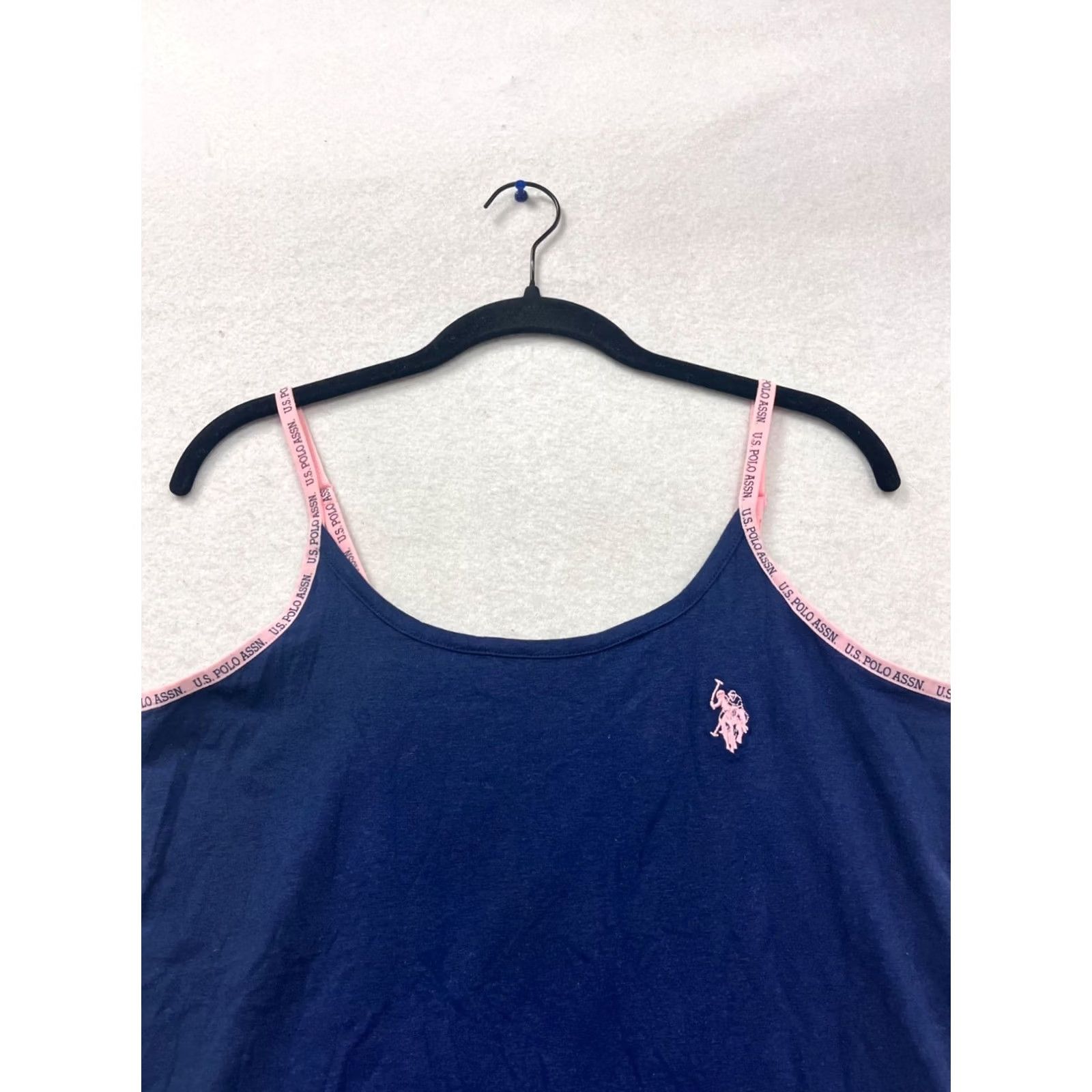 U.S. Polo Assn. U.S. Polo Assn. Navy Blue Camisole Tank Top M/M Pink Trim Womens M Size M / US 6-8 / IT 42-44 - 4 Thumbnail