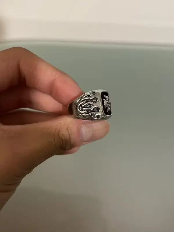 Japanese Brand Silver Fire Cross Ring Size ONE SIZE - 4 Thumbnail