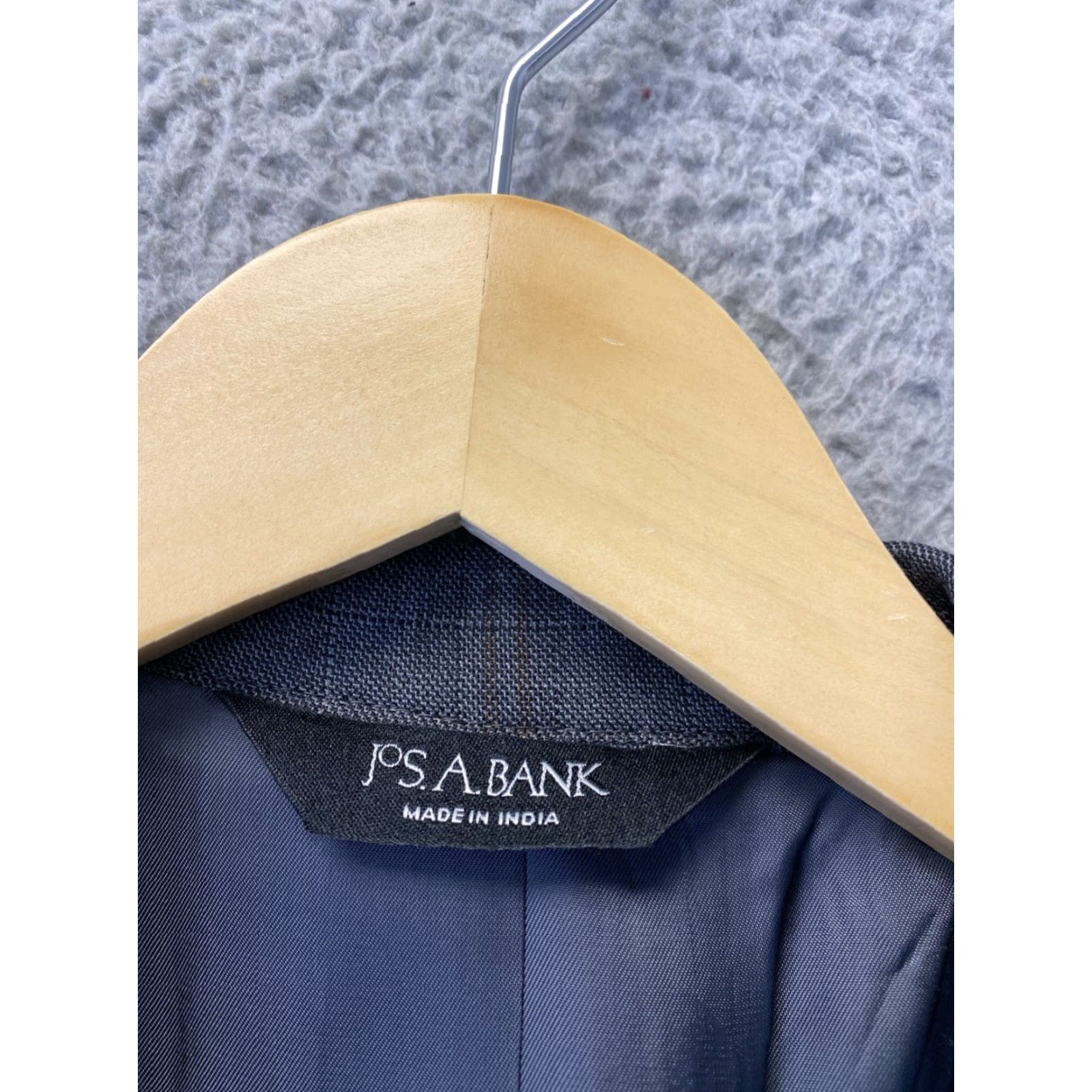 Jos. A. Bank VINTAGE Jos. A. Bank Men's Wool Blazer Jacket 40L Gray Brown Plaid Two-Button Fall Winter Sports Size 40L - 4 Thumbnail