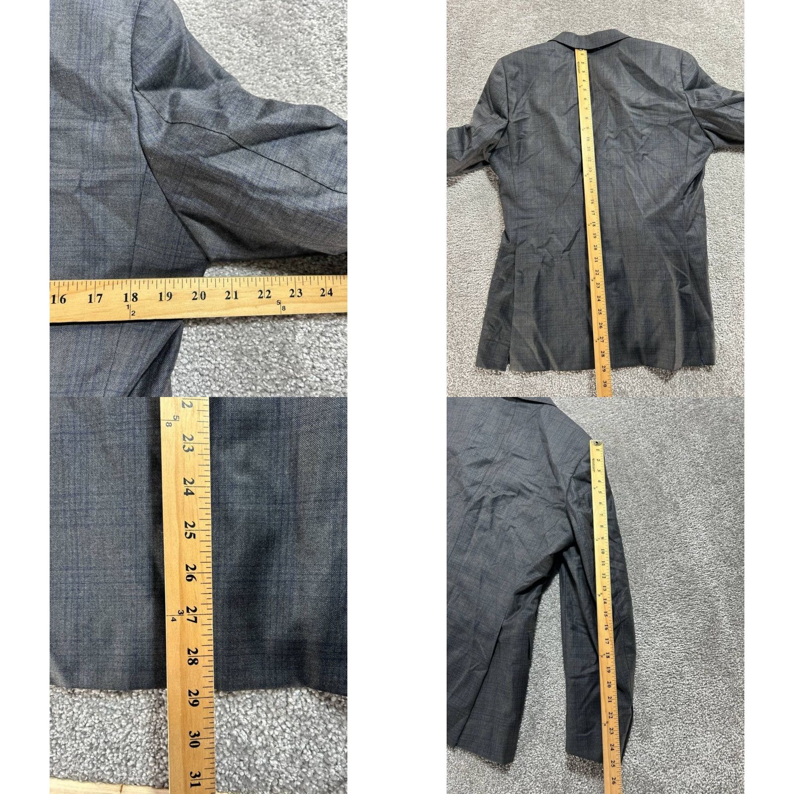 M J Bale 2 Piece Suit Set Mens Gray Wool Single-Breasted Notch Lapel 40 Regular Chest 40 Inseam 33 Front Flat Front Dry Clean Only