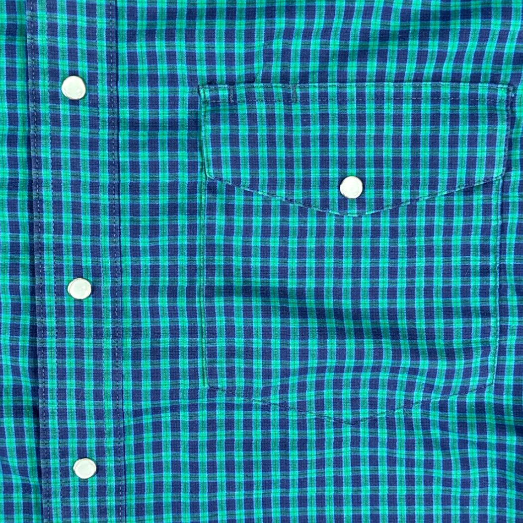 Wrangler VINTAGE Wrangler Western Shirt Adult LARGE Green Blue Black Watch Plaid Snap 90s Shirt Mens Regular Long Sleeve Collared Chest 23 Length 30 Size US L / EU 52-54 / 3 - 5 Thumbnail
