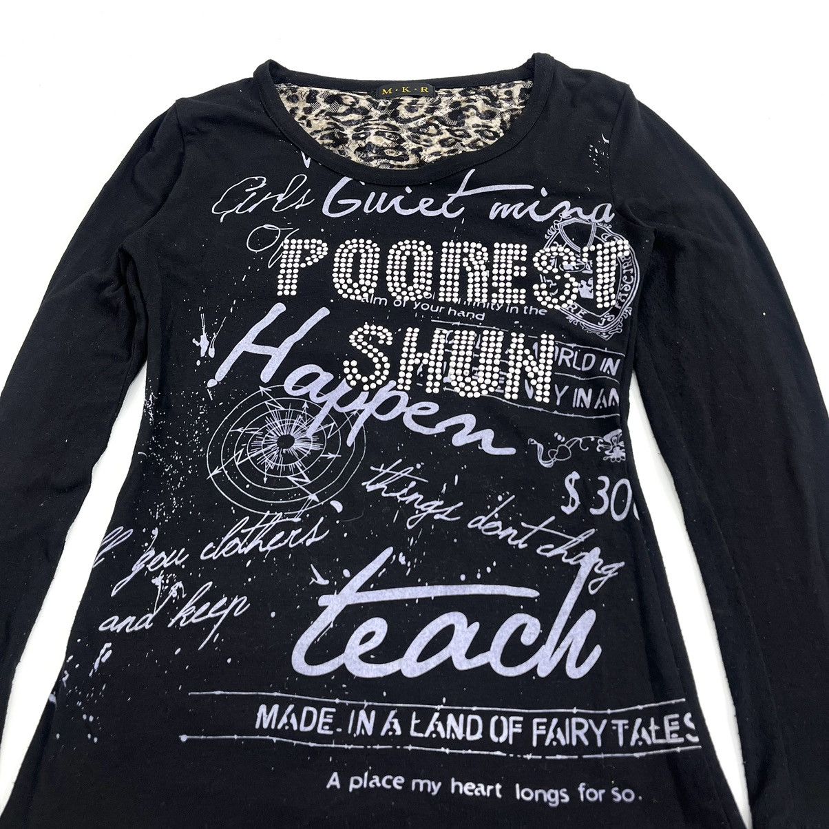 If Six Was Nine × Japanese Brand × Le Grande Bleu (L.G.B.) 2000s MKR Studded Leopard Poem Punk Lgb Style Longsleeve Size US M / EU 48-50 / 2 - 3 Thumbnail