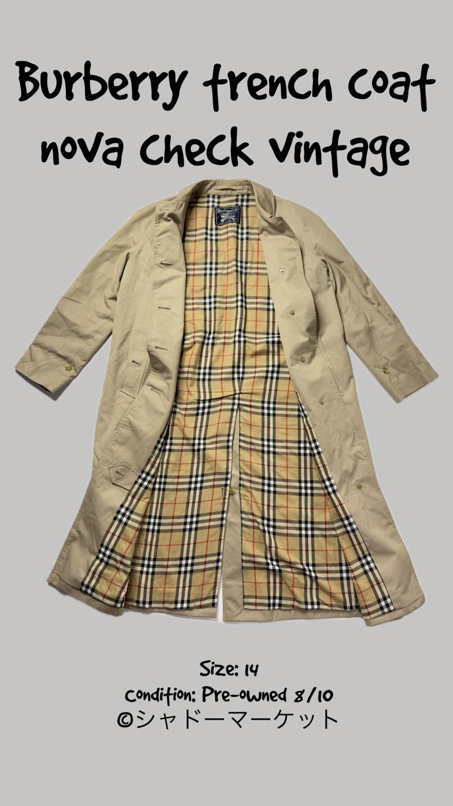 Burberry Burberry trench coat nova check vintage Size L / US 10 / IT 46 - 1 Thumbnail