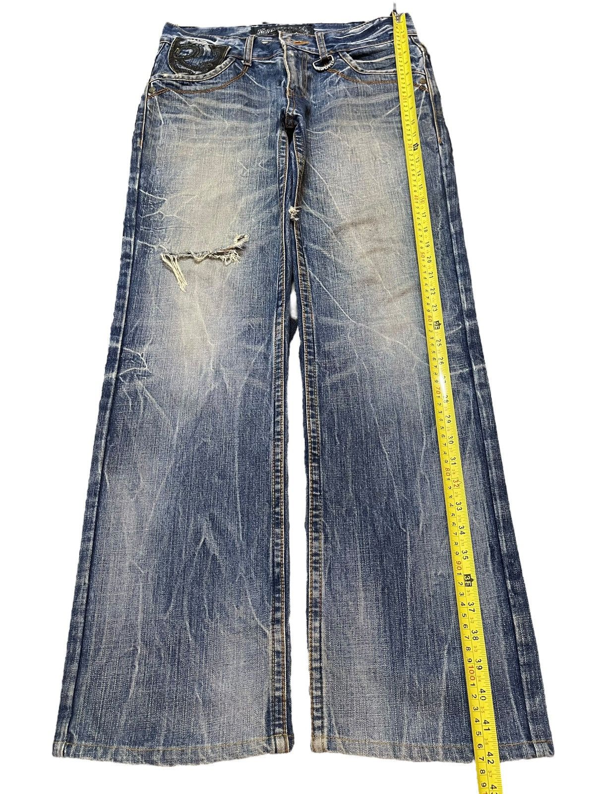 14th Addiction Vintage Japanese Brand Faded Thunder Wash Distressed Jeans Size US 32 / EU 48 - 13 Thumbnail