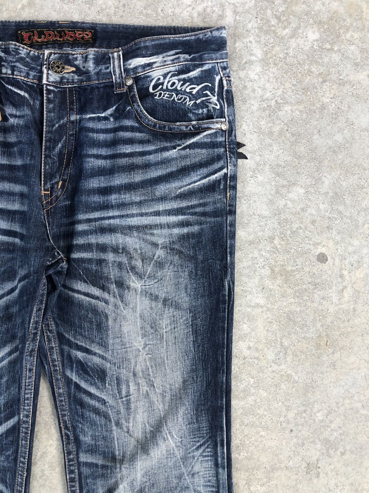 Japanese Brand Japanese Skulls Embroidered Jeans Distressed Jeans Patchwork Size US 37 - 6 Thumbnail