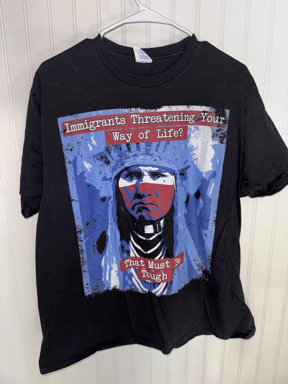 Other Port & Company XL Black Graphic T-Shirt with Native American Size ONE SIZE - 1 Preview
