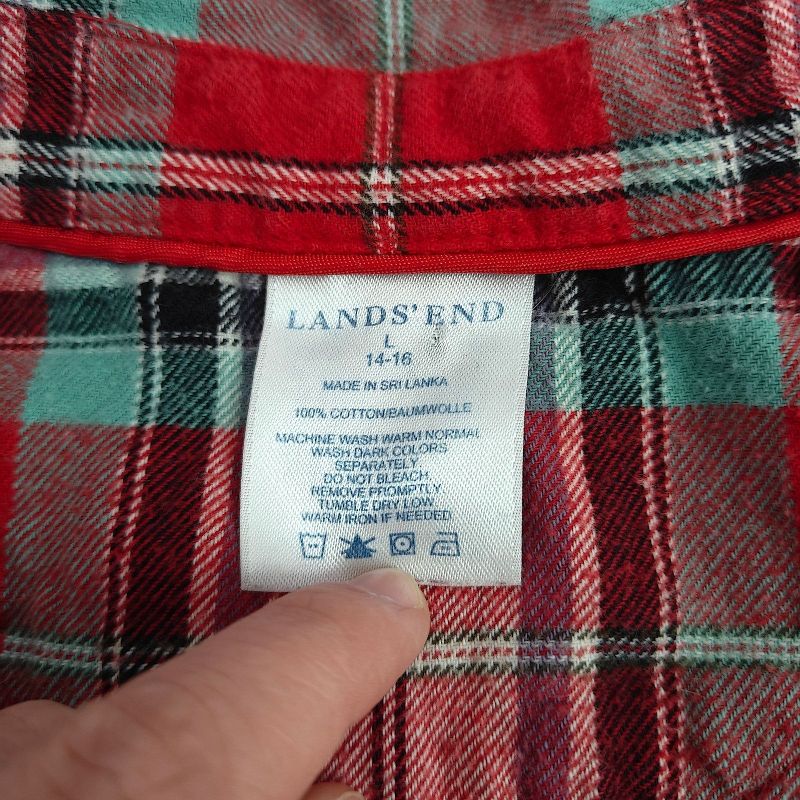 Lands' End Lands End Multicolor Plaid Flannel Nightgown Womens Large Size ONE SIZE - 2 Thumbnail