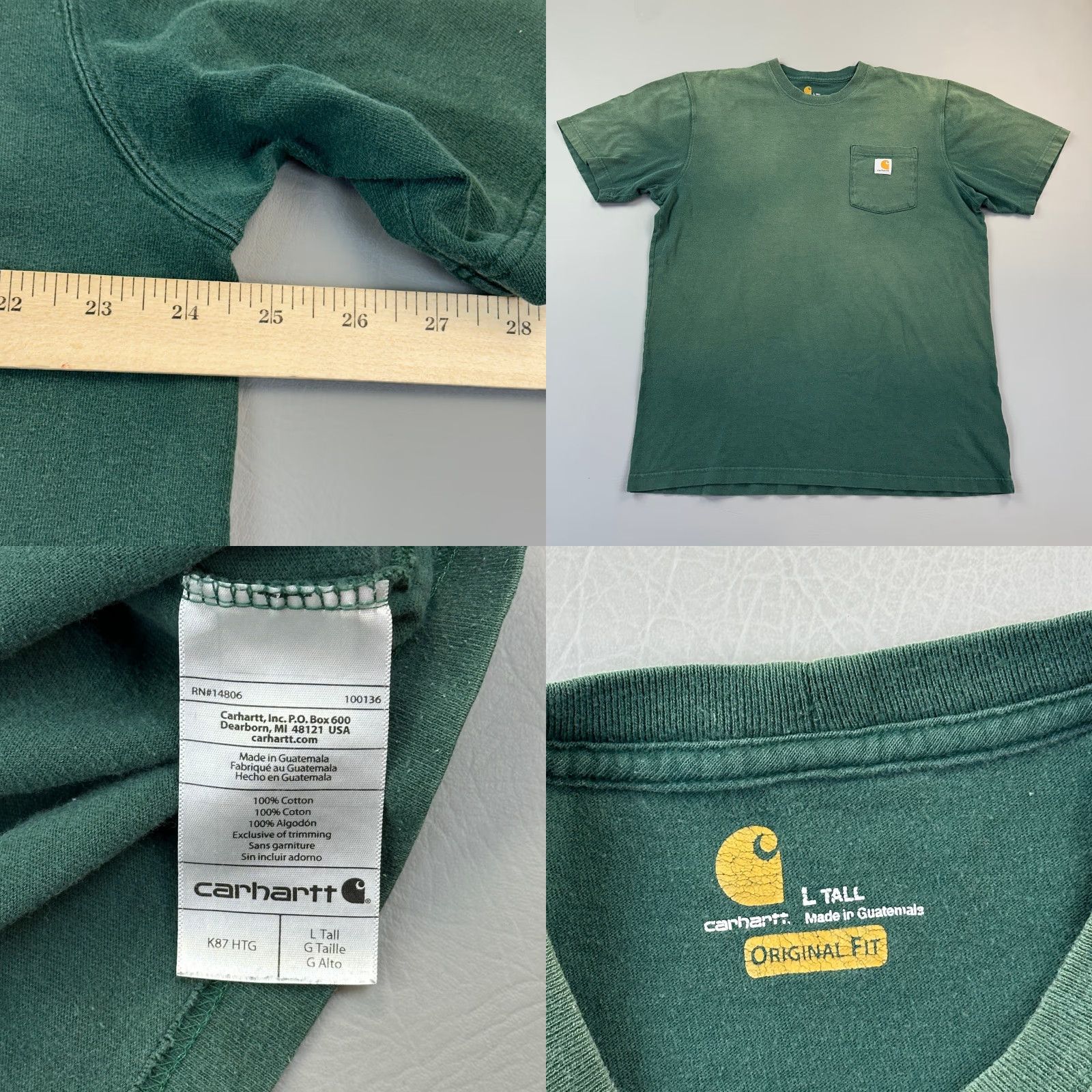 Carhartt Carhartt Shirt Mens Large Tall Hunter Green Pocket Tee Work Wear K87 Lot of 2 Size US L / EU 52-54 / 3 - 8 Thumbnail