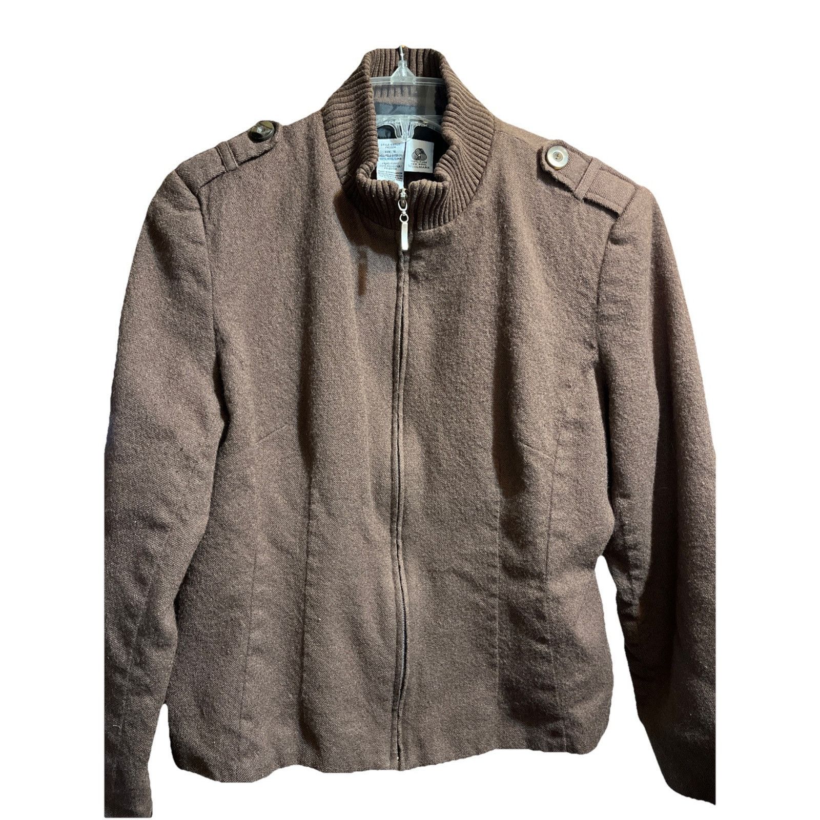 Other Sag Harbor 100% Wool Jacket Womens Size 16 Large Brown VTG Size XXL / US 16-18 / IT 52-54 - 1 Thumbnail