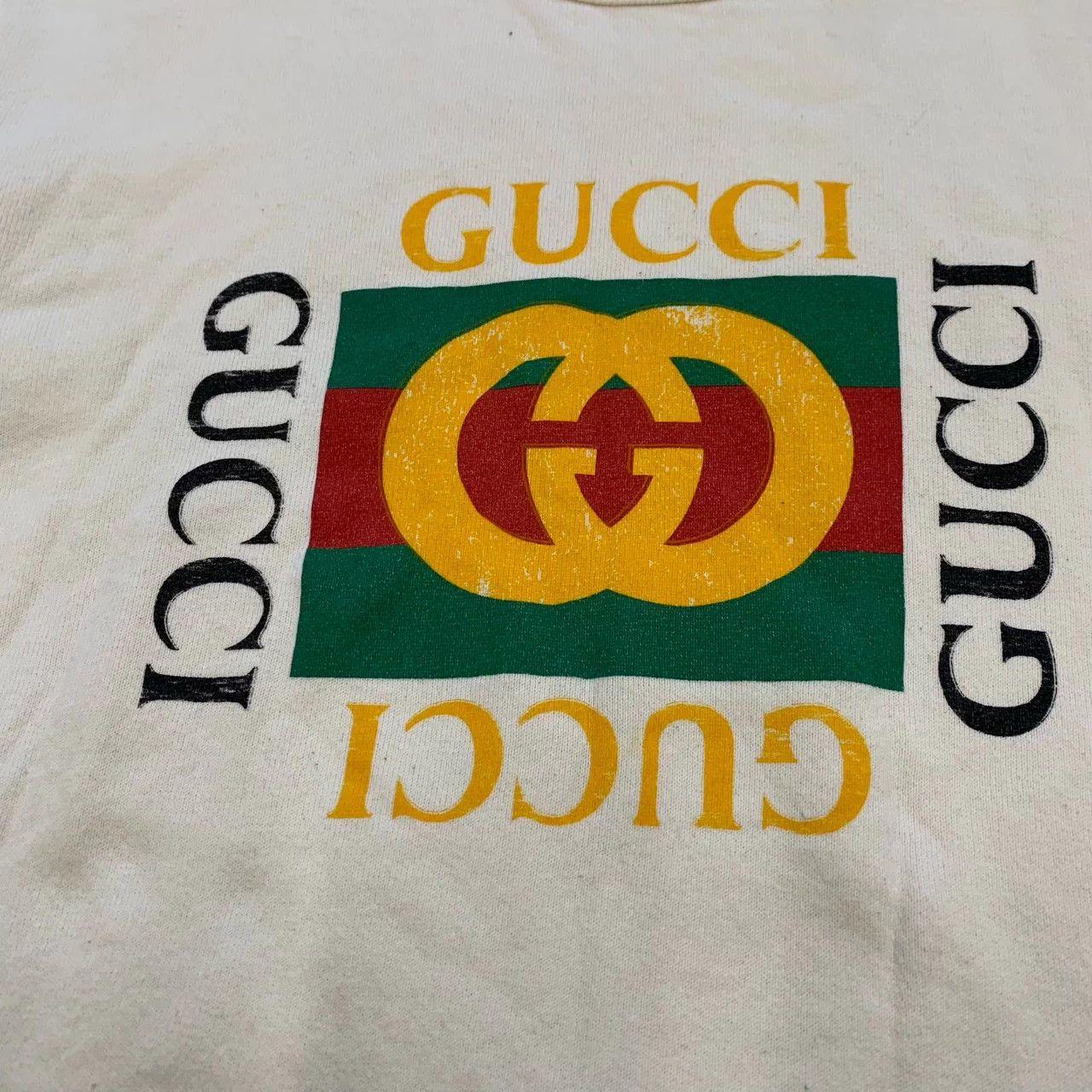 Gucci Gucci Off-White Double G Distressed Sweatshirt Size US L / EU 52-54 / 3 - 6 Thumbnail