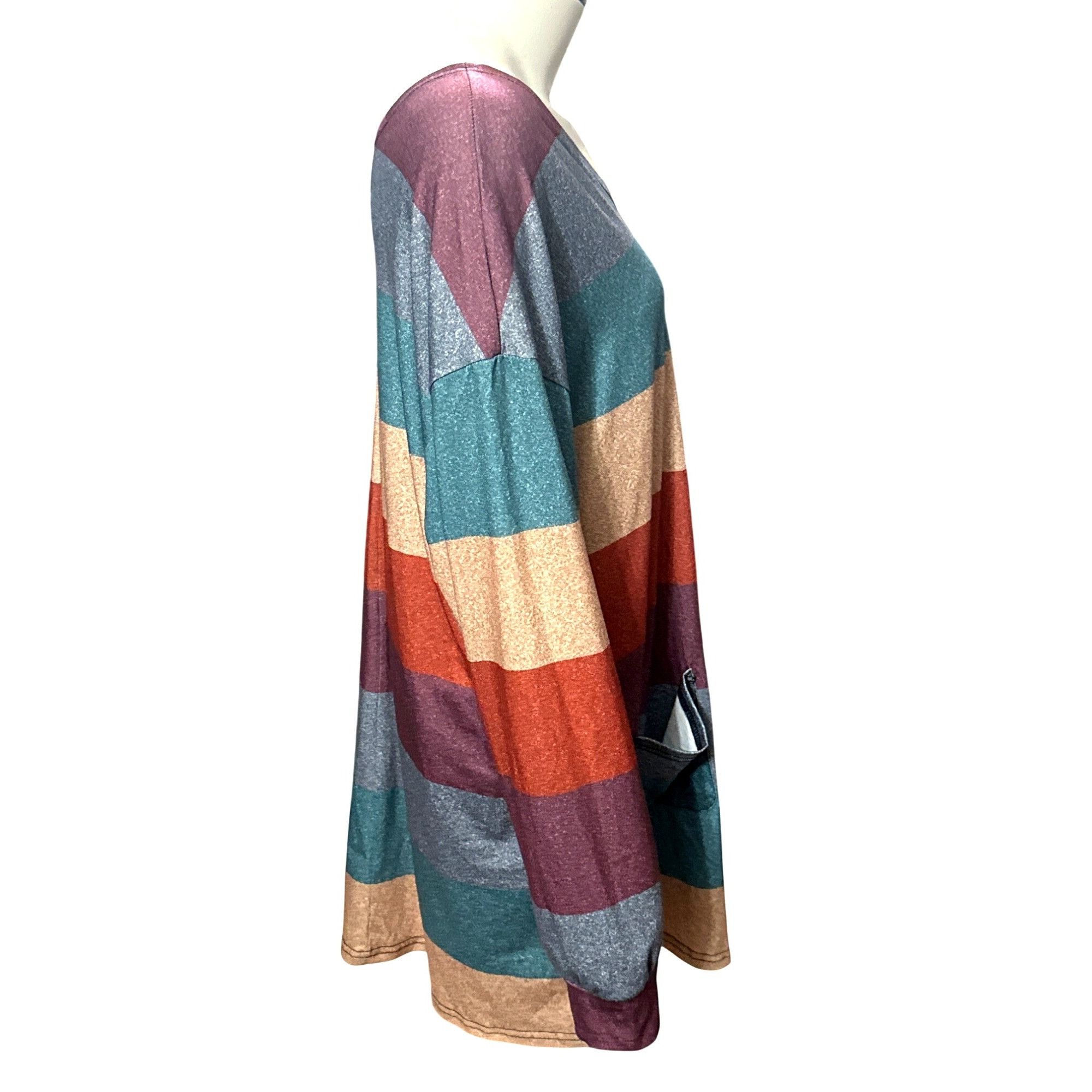 Other CCC Colorful Striped Cardigan With Front Pockets Lightweight Size XL / US 12-14 / IT 48-50 - 2 Thumbnail