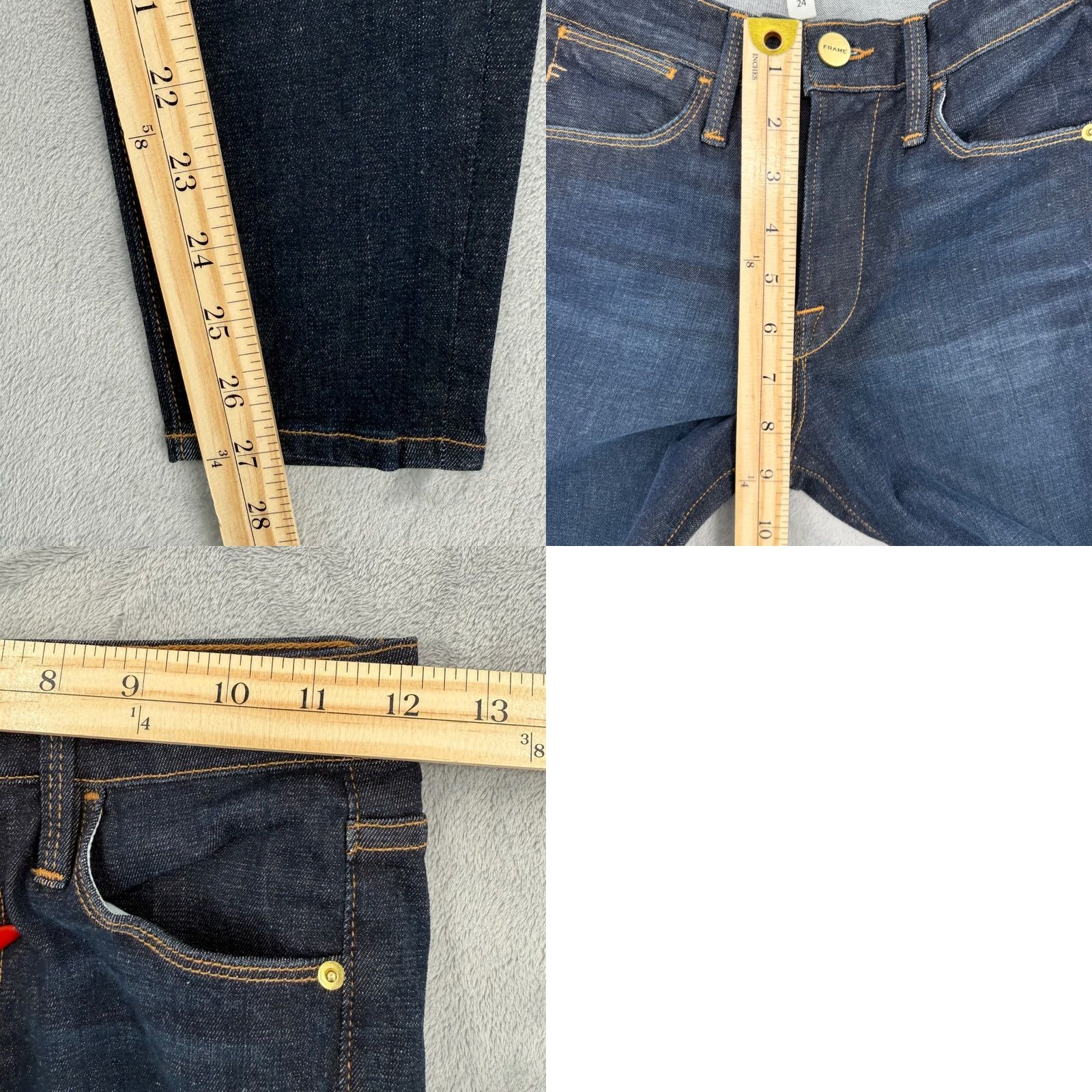 Frame Frame Denim Le High Skinny Jeans Indigo Blue High Rise Women's Size 24 Size 42" / US 20 - 9 Thumbnail