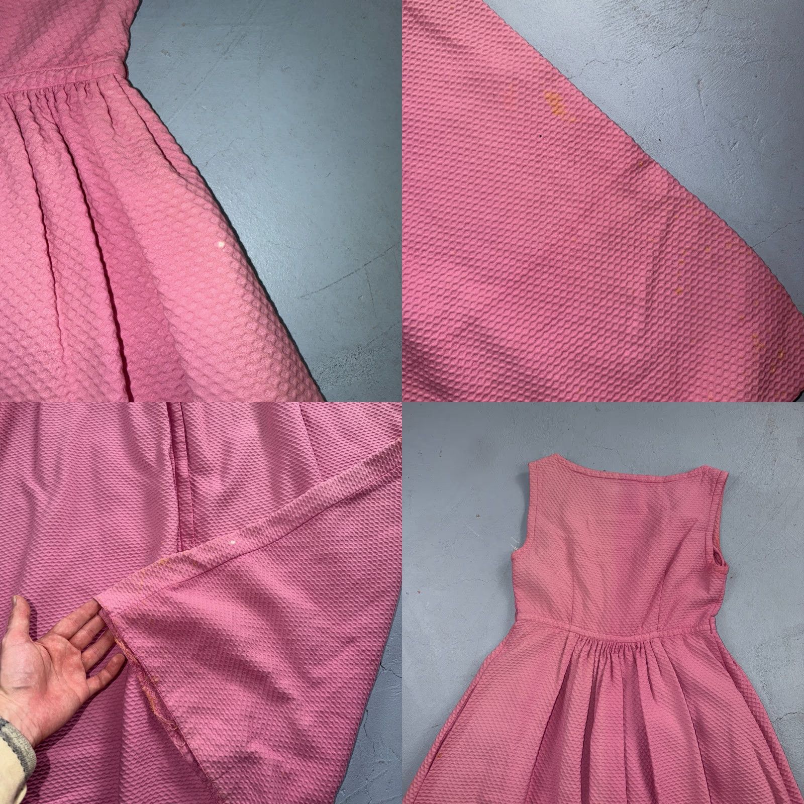 Vintage VTG Dorian Pink Dress Womens 50s Retro 1950s Knee Length Sleeveless Sundress Collared Pullover Size S / US 4 / IT 40 - 9 Thumbnail