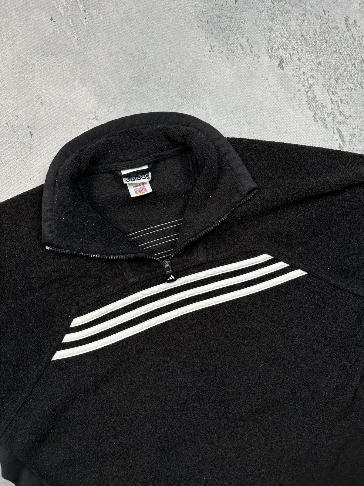 Adidas Adidas Vintage 90s Outdoor Black Fleece Quarter Zip Pullover Size US S / EU 44-46 / 1 - 5 Thumbnail