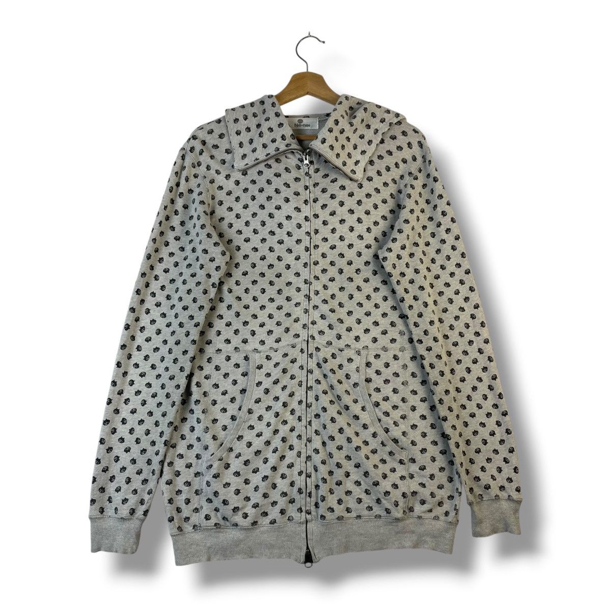 Issey Miyake 🇯🇵 NE-NET ISSEY MIYAKE FULL PRINT ZIPPER HOODIE SWEATER was Size L / US 10 / IT 46 - 6 Thumbnail