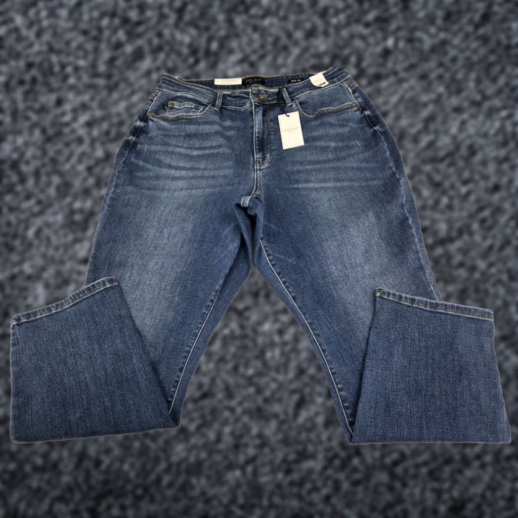 Vintage VINTAGE NWT Judy Blue Womens High Waist Reg Curvy Slim Fit Jeans 18W Blue Denim 5-Pocket Slimming Stretch Machine Washable Plus Size Womens Jeans Size 40" / US 18 - 1 Thumbnail