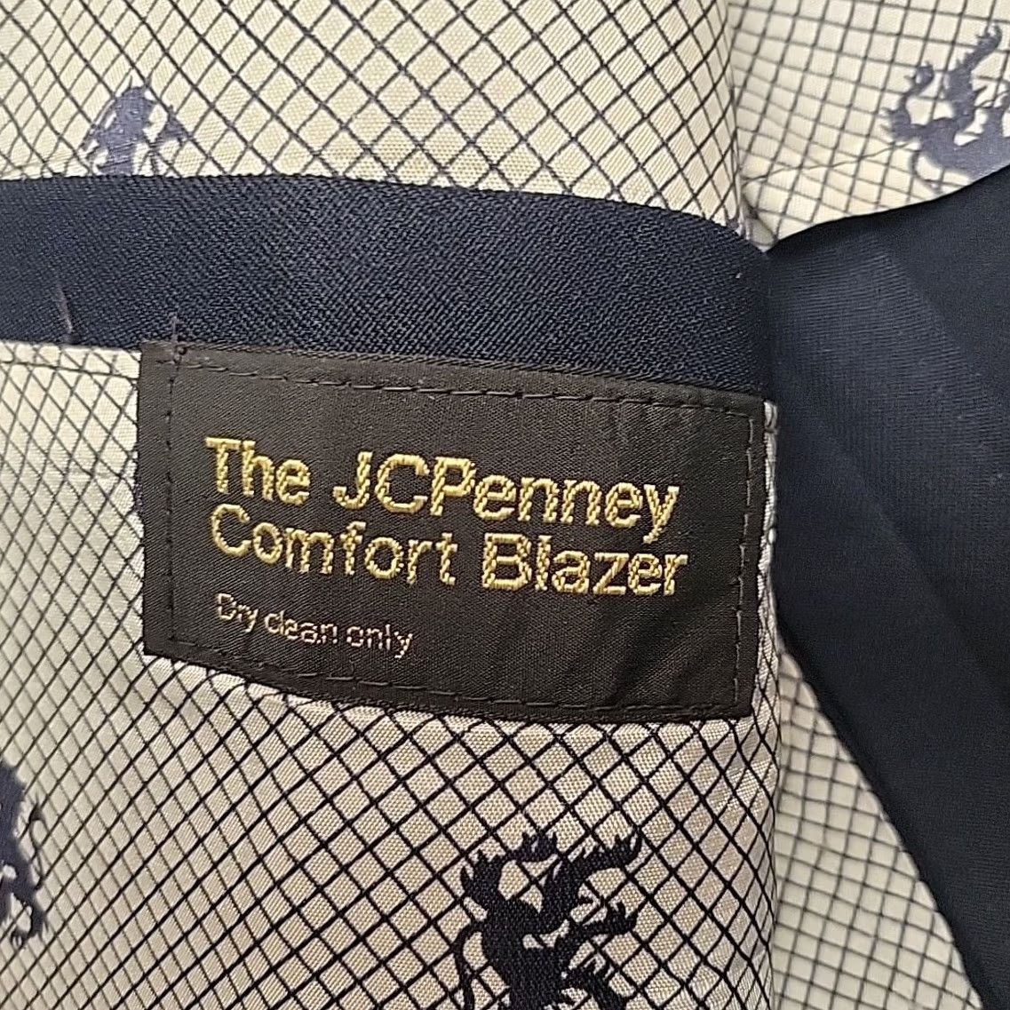 JCPenney VINTAGE JCPenney Blazer Navy Blue Comfort Two Button Classic Men 44R Size 44R - 6 Thumbnail