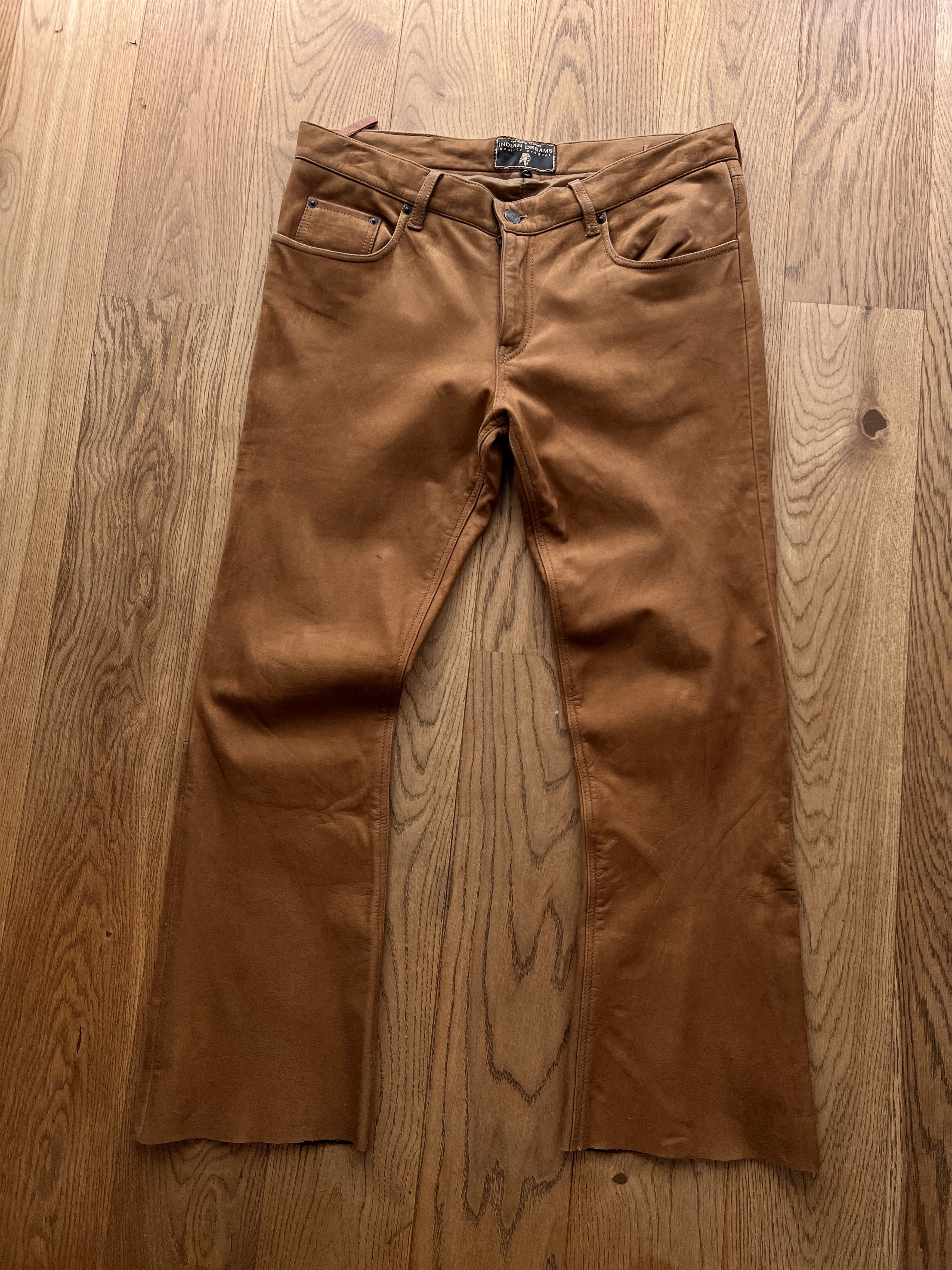 If Six Was Nine Vintage cowboy leather boot cut pants flared y2k opium rare Size US 33 - 3 Thumbnail