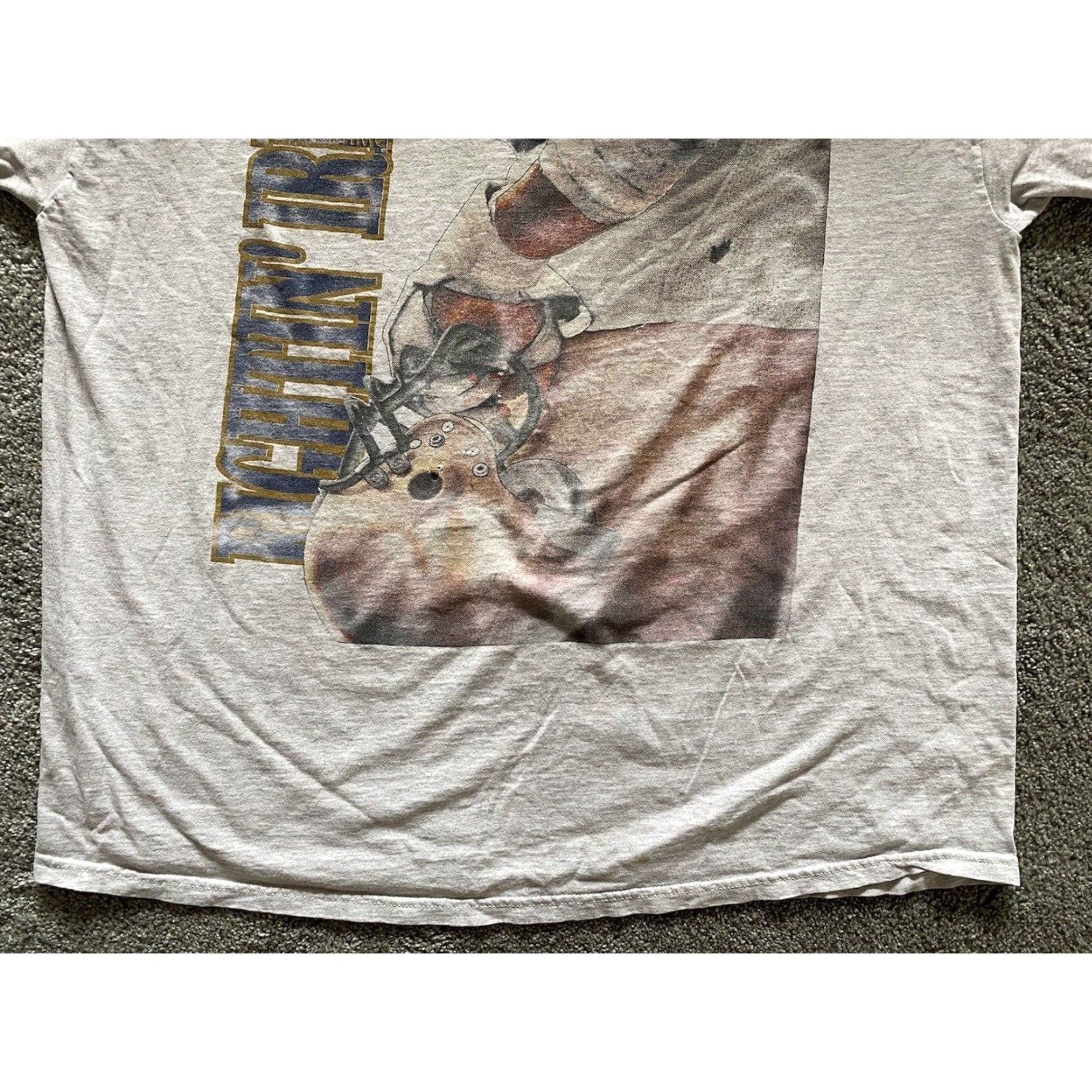 Nutmeg VINTAGE Nutmeg Mills T Shirt 2XL Men’s Norte Dame Fightin Irish Made In USA Gray Short Sleeve Mens USA 90s College Classic Sports Size US XXL / EU 58 / 5 - 2 Thumbnail