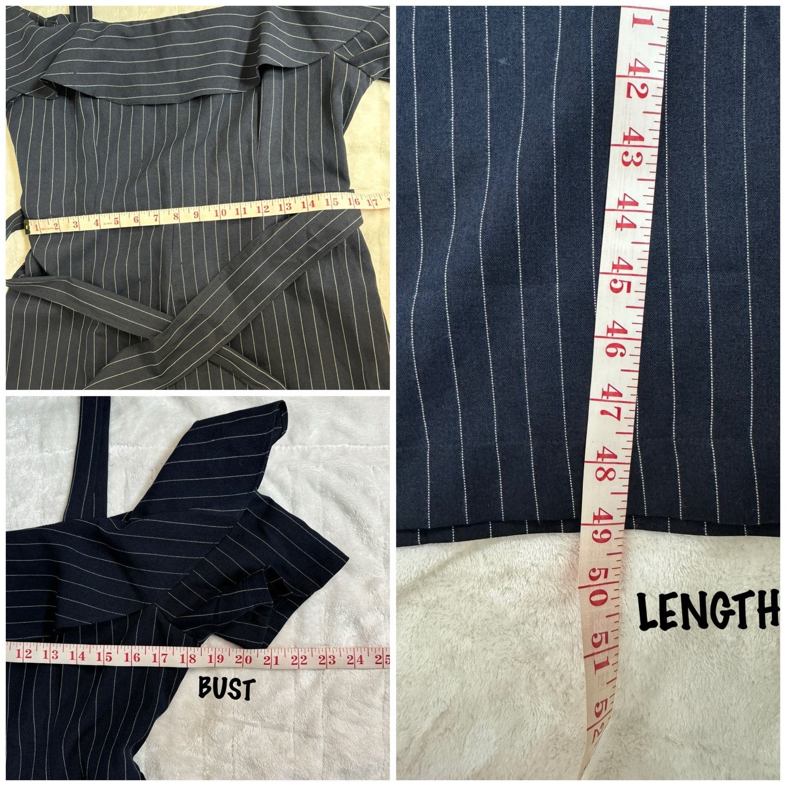 Unknown London Essue Elegant Off Shoulder Strap Marine Blue Jumpsuit Womens Size 34" / US 12 / IT 48 - 8 Thumbnail