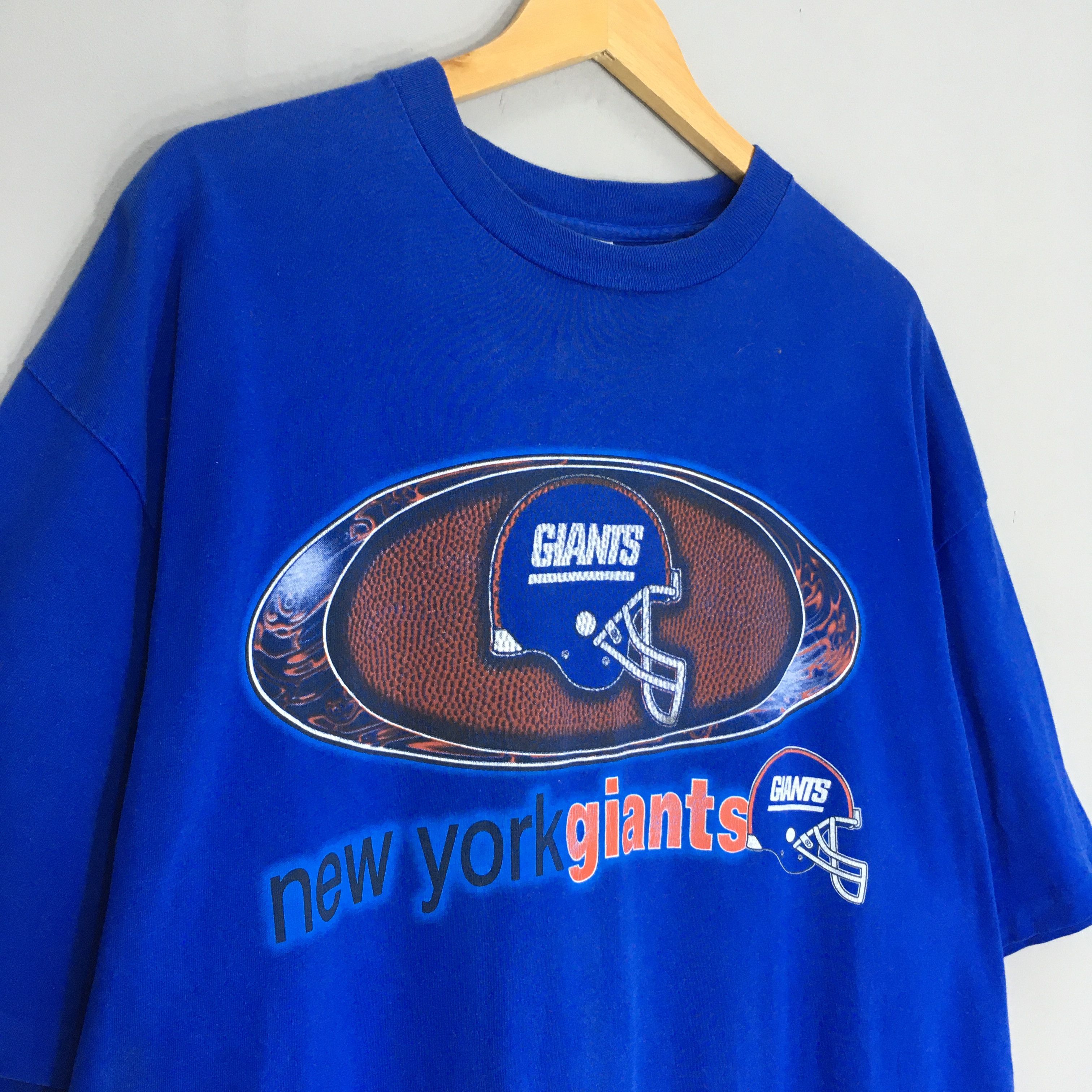 NFL Vintage 90s New York Giants NFL Blue T Shirt XXLarge Size US XXL / EU 58 / 5 - 3 Thumbnail
