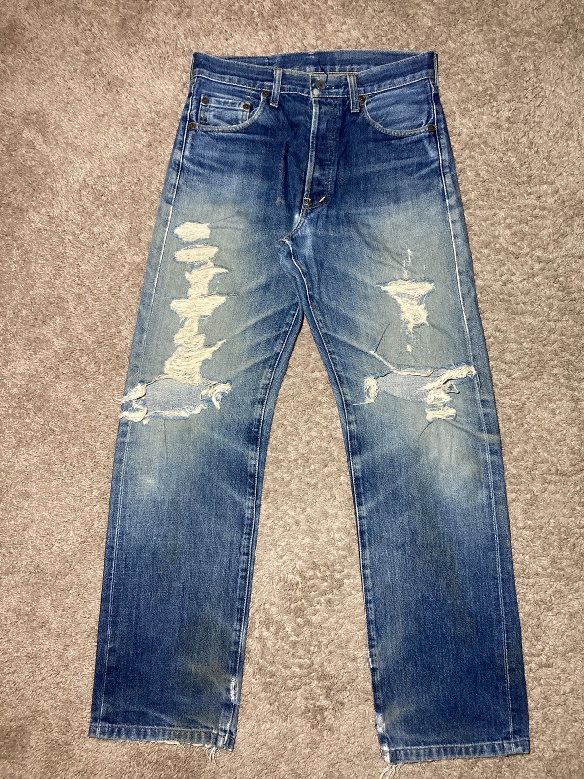 Levi's 1998 Levi's Big E 503B Distressed W30 L31 90s Vintage Faded Size US 30 / EU 46 - 1 Thumbnail