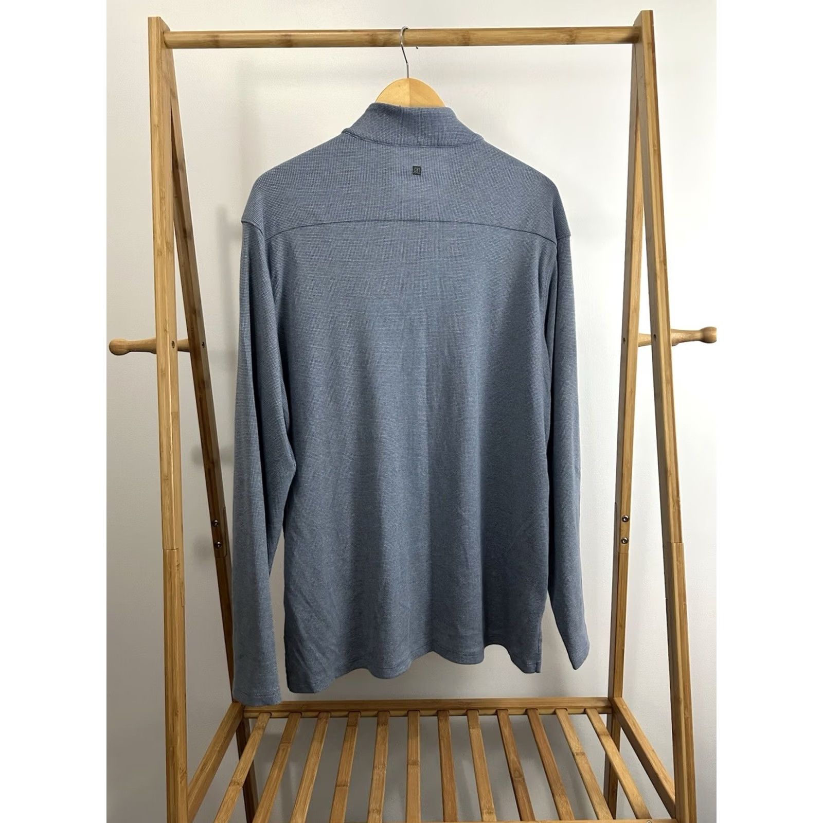 Vintage 01. Algo Performance 1/4 Zip Sweater Mens XL Waffle Knit Blue Light Sweater Size US XL / EU 56 / 4 - 2 Thumbnail