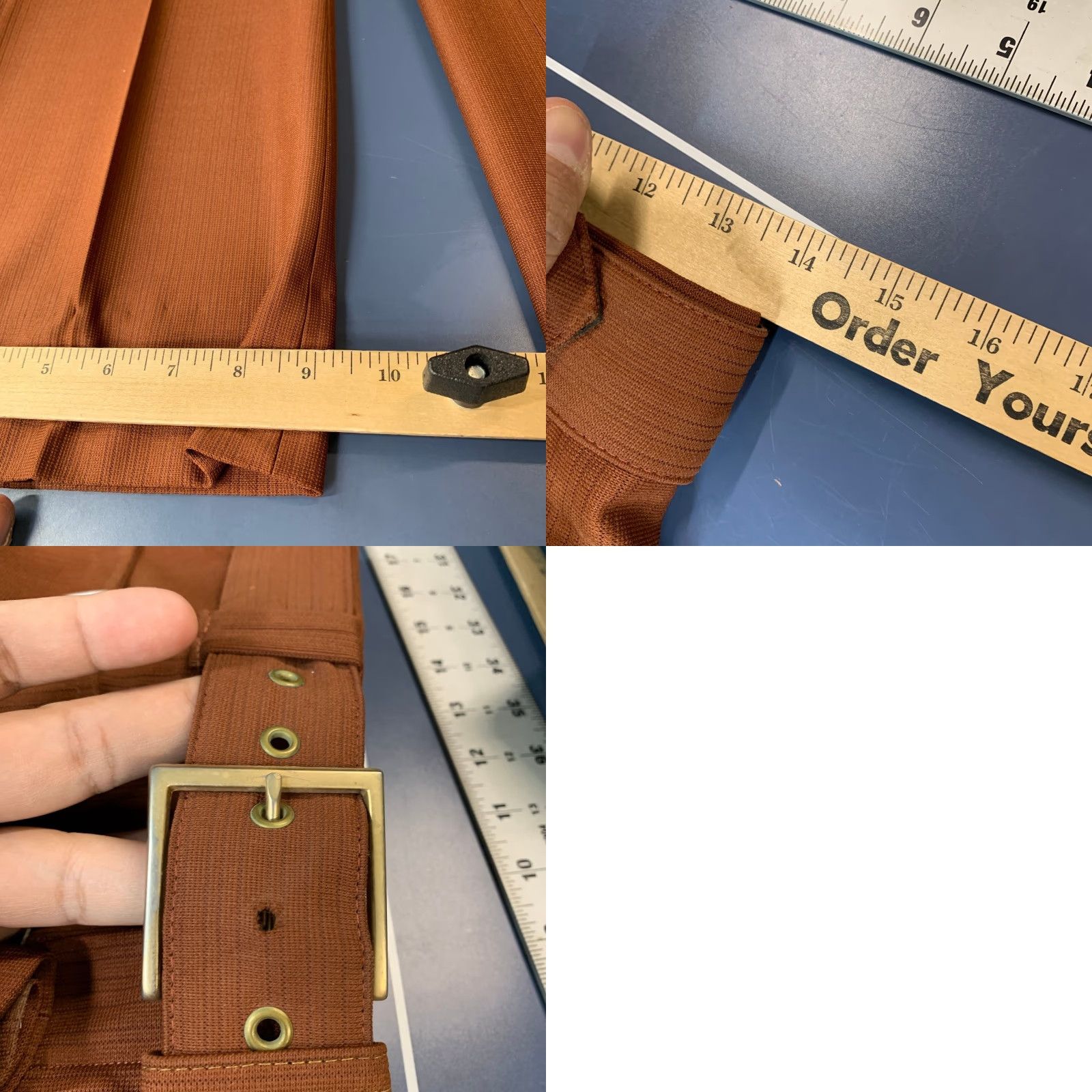 Vintage VINTAGE 70s Mens Mod Disco Pants 28x31 Brown Belted Flare Trousers Falcon Zip Pants Size US 28 / EU 44 - 9 Thumbnail
