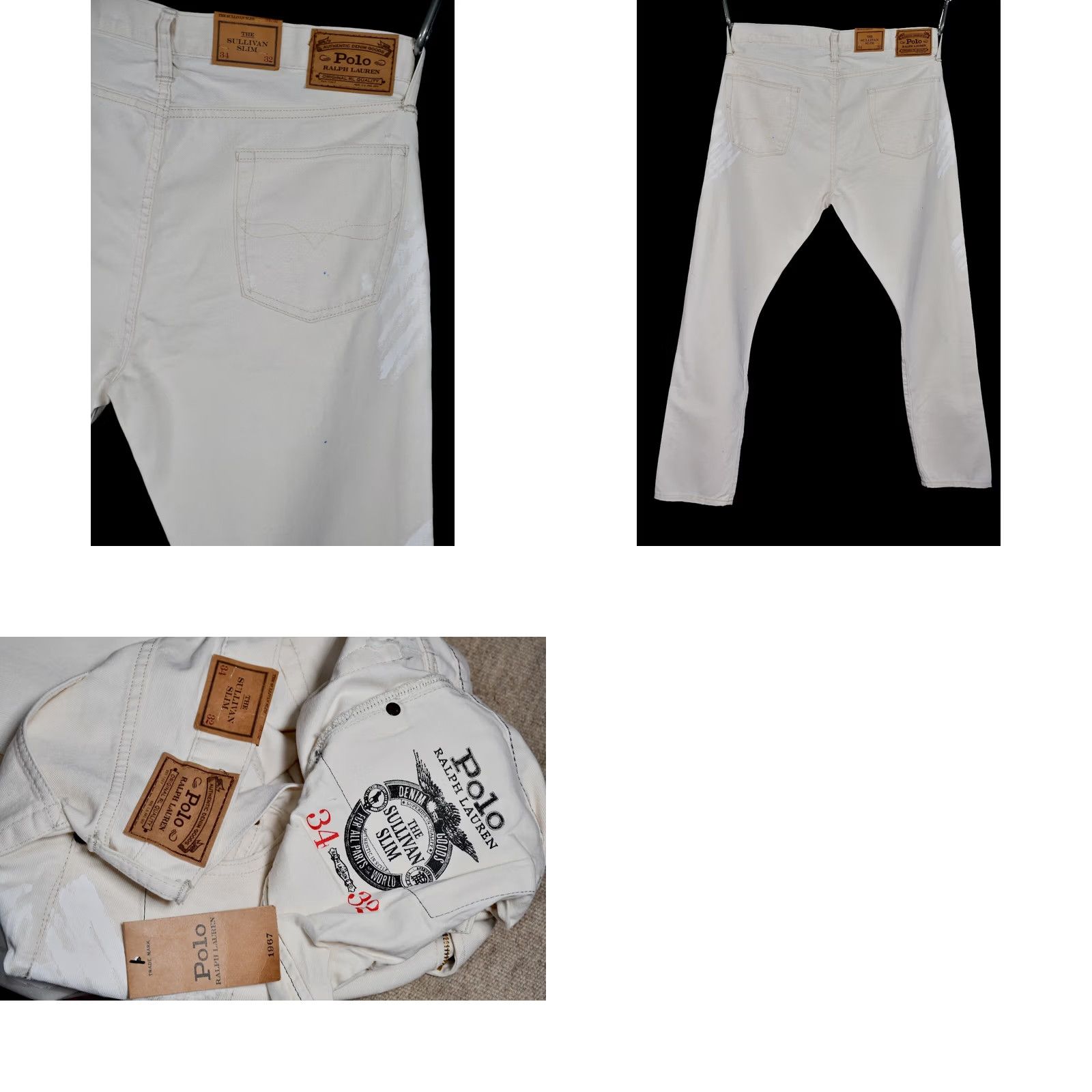 Polo Ralph Lauren Polo Ralph Lauren Sullivan Slim Distressed White Denim Jeans Mens W34 L32 Size US S / EU 44-46 / 1 - 8 Thumbnail