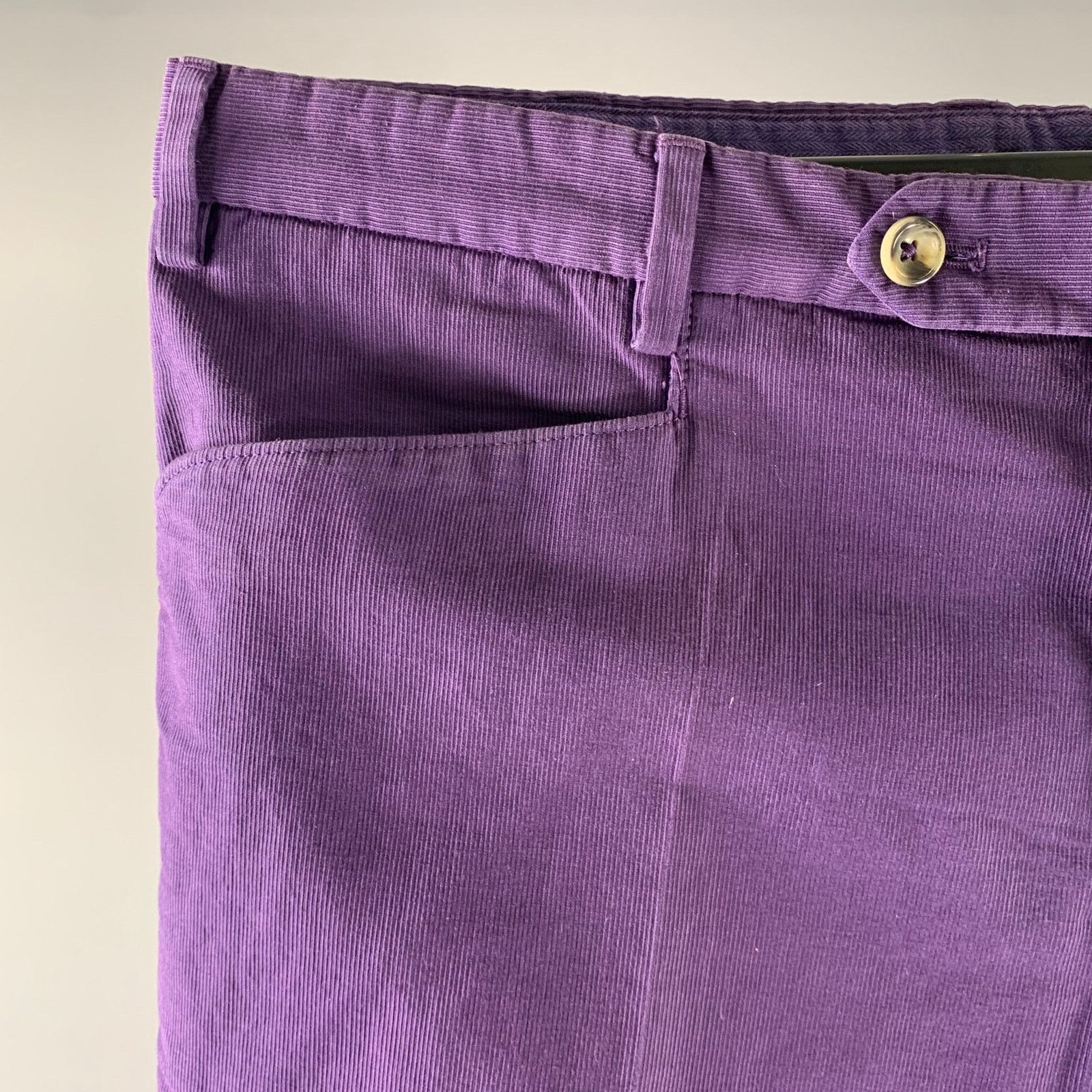 Incotex INCOTEX Size 36 Purple Cotton Flat Front Casual Pants Size US 36 / EU 52 - 2 Thumbnail